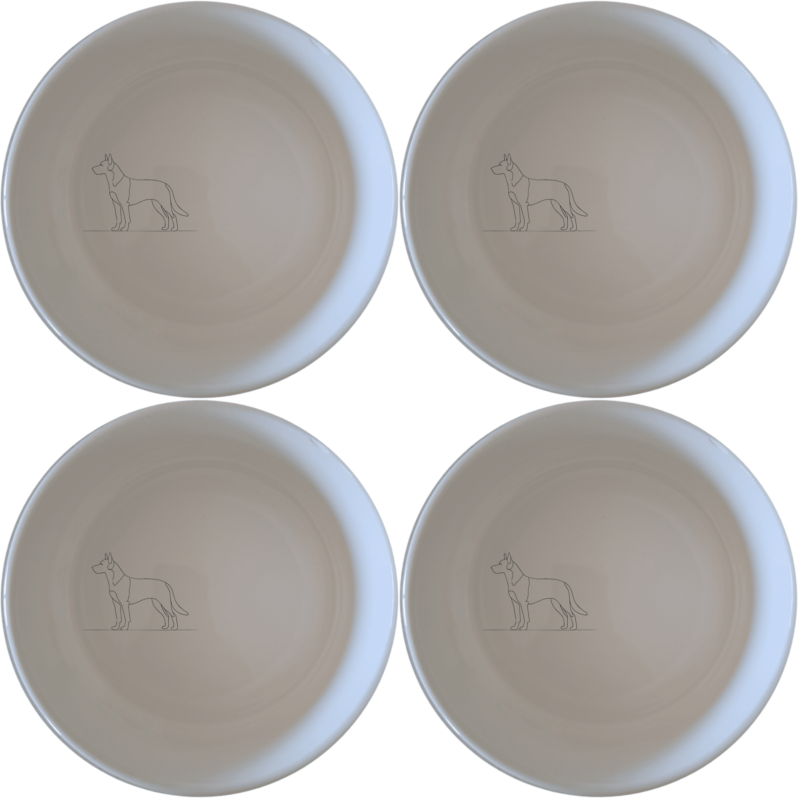Dog Breeds Bowl Set of 4 - Range 4 is a stylish and practical addition to any kitchen. These ceramic bowls feature elegant dog breed illustrations, perfect for everyday use or special occasions.