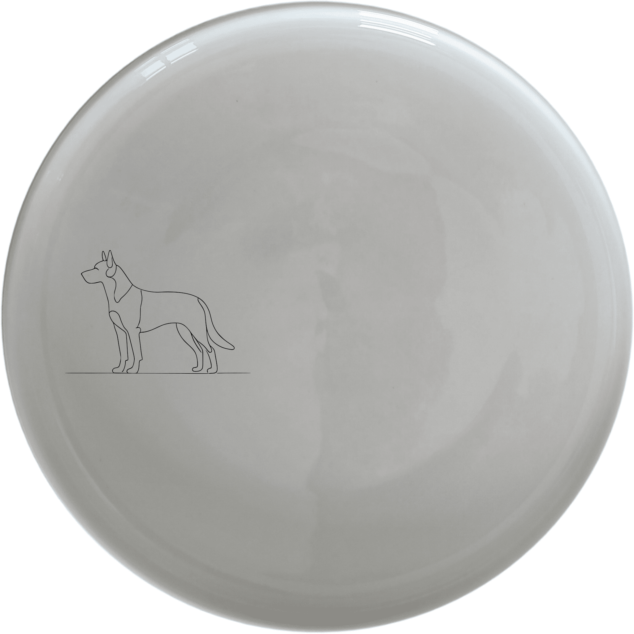 The Dog Breeds Dinnerware Set of 12 - Range 4 features elegant ceramic plates with subtle dog breed illustrations, perfect for pet lovers.