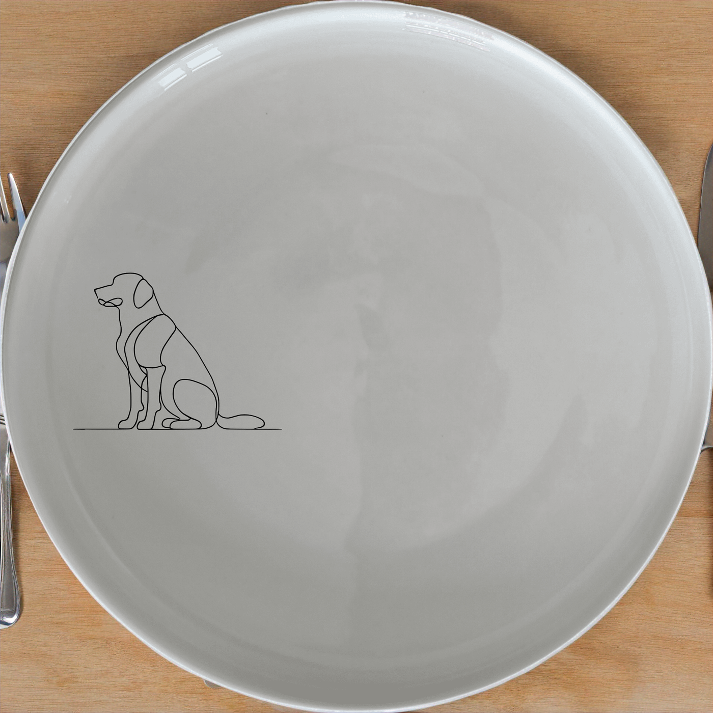 Dog Breeds Side Plate Set of 4 - Range 2 is a stylish and elegant set of four side plates featuring a minimalist dog breed design.