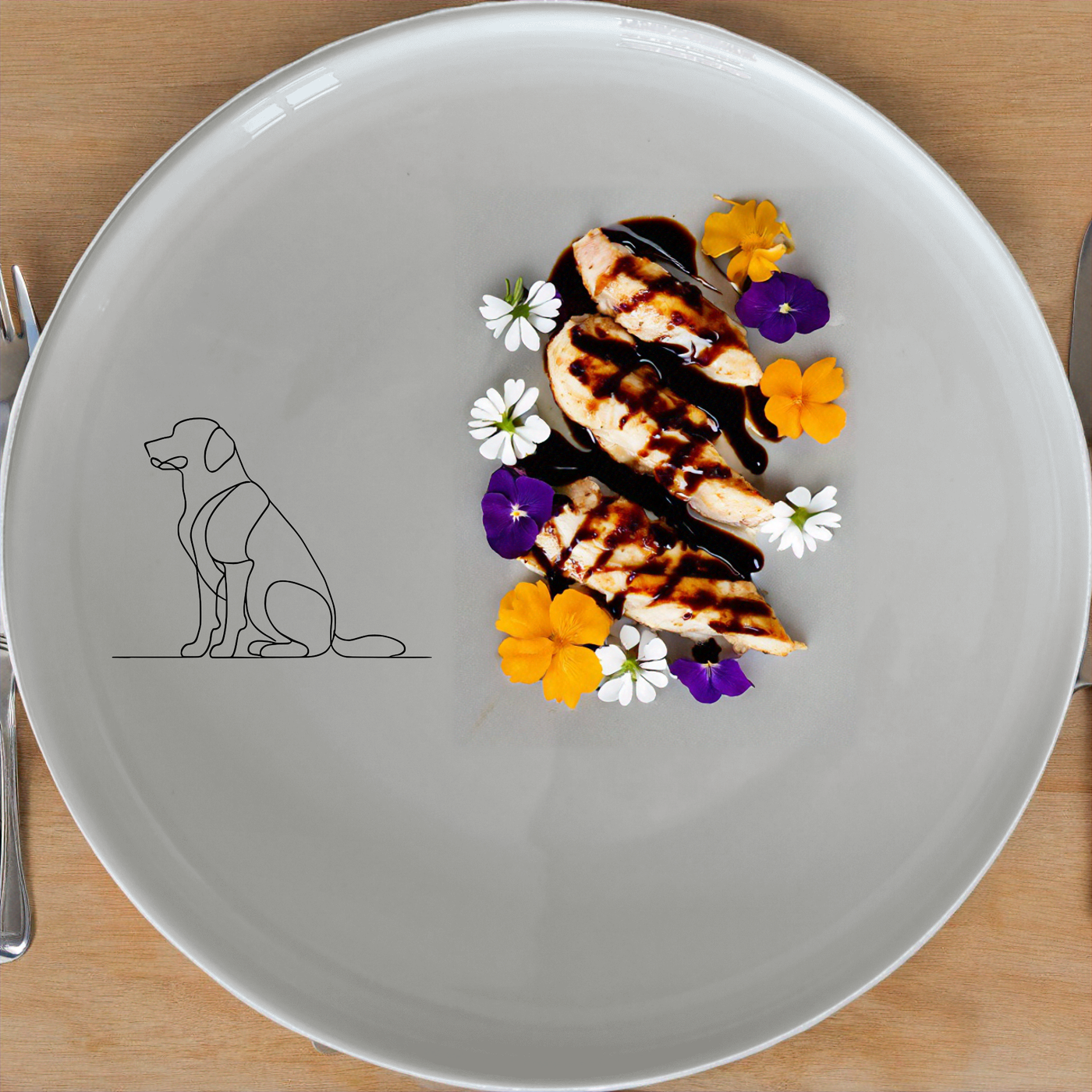 Dog Breeds Side Plate Set of 4 - Range 2 is a stylish and elegant set of four side plates featuring a minimalist dog breed design.