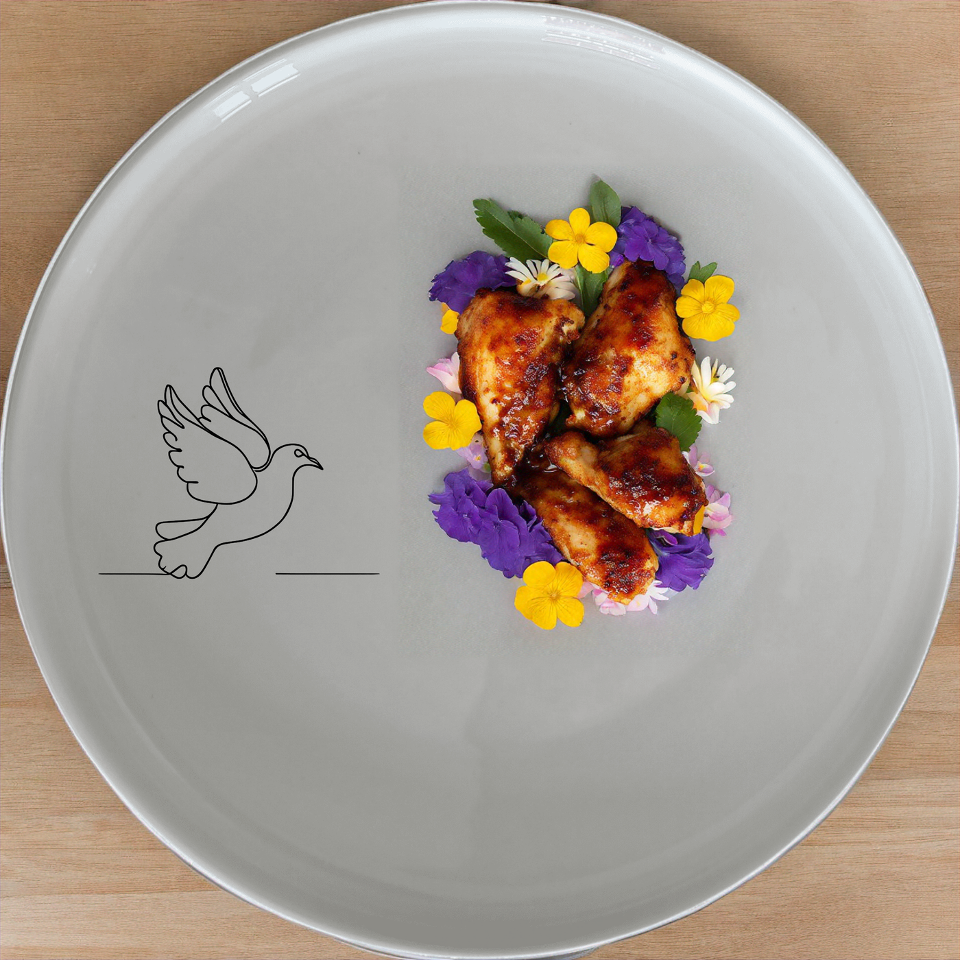 The Dove Peace Star Dinner Set of 12 brings a touch of serenity to your dining table with its minimalist design and soothing dove motif.