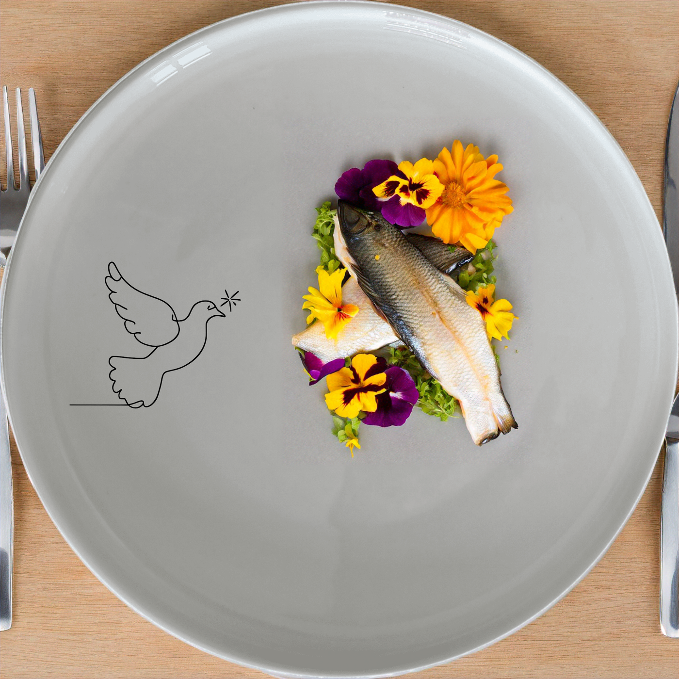 The Dove Peace Star Dinner Plate Set of 4 - Range 2 brings a serene and symbolic touch to your dining table. Crafted with precision, these plates feature a minimalist design that embodies tranquility and harmony. Perfect for everyday use or special occasions, this set adds an elegant yet understated charm to any meal.