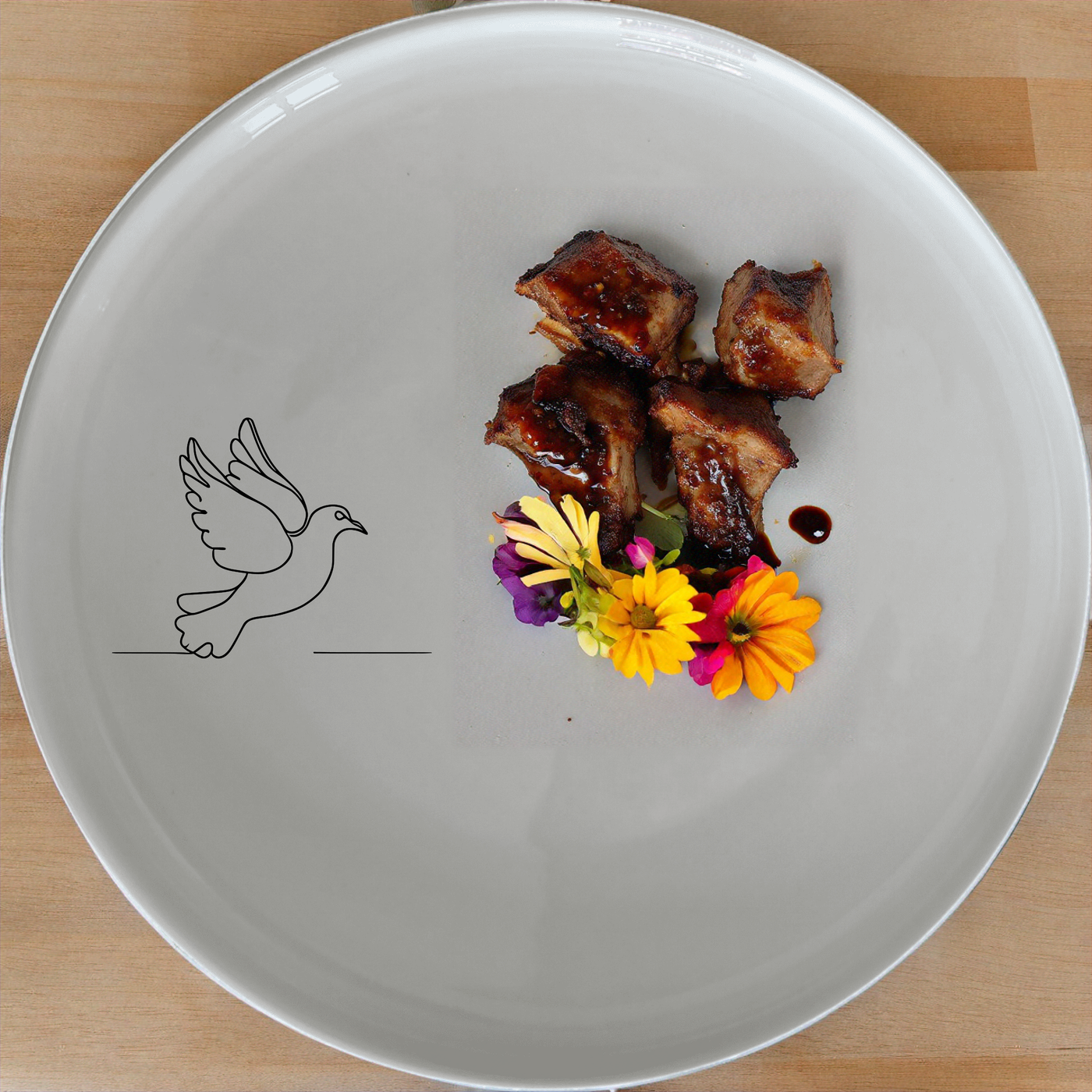 Dove Peace Star Dinner Plate Set of 4 - Range 4 offers a serene and timeless design perfect for any dining occasion.