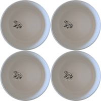 Frogs Reptiles Bowl Set of 4 - Range 2 is a charming set of four ceramic bowls, each featuring a delightful frog design. Perfect for everyday use or as a gift.