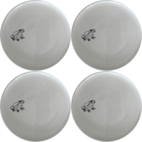 Frogs Reptiles Dinner Plate Set of 4 - Range 4 is a charming set of four dinner plates featuring elegant frog illustrations, perfect for adding a touch of nature to your dining experience.
