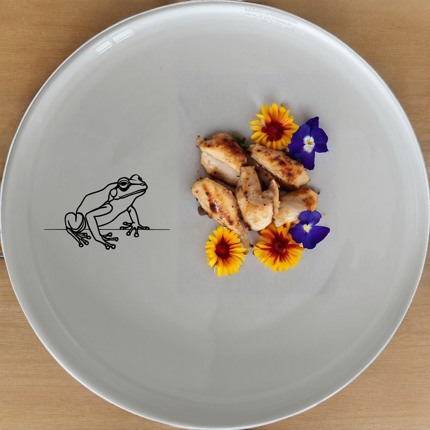 Frogs Reptiles Dinner Plate Set of 4 - Range 4 is a charming set of four dinner plates featuring elegant frog illustrations, perfect for adding a touch of nature to your dining experience.