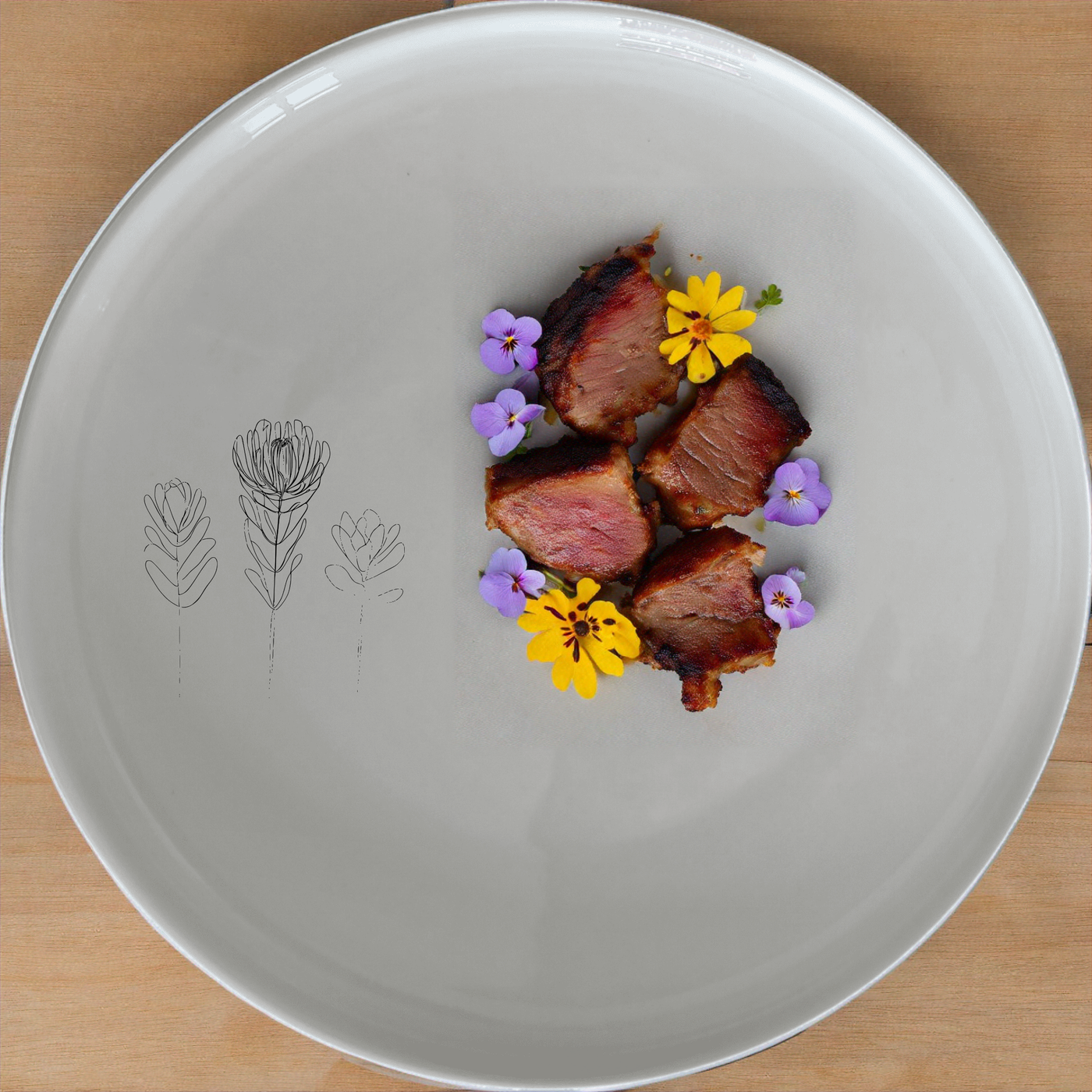 Fynbos Collection Dinner Plate Set of 4 - Range 2 adds a touch of nature to your dining table with elegant botanical designs.