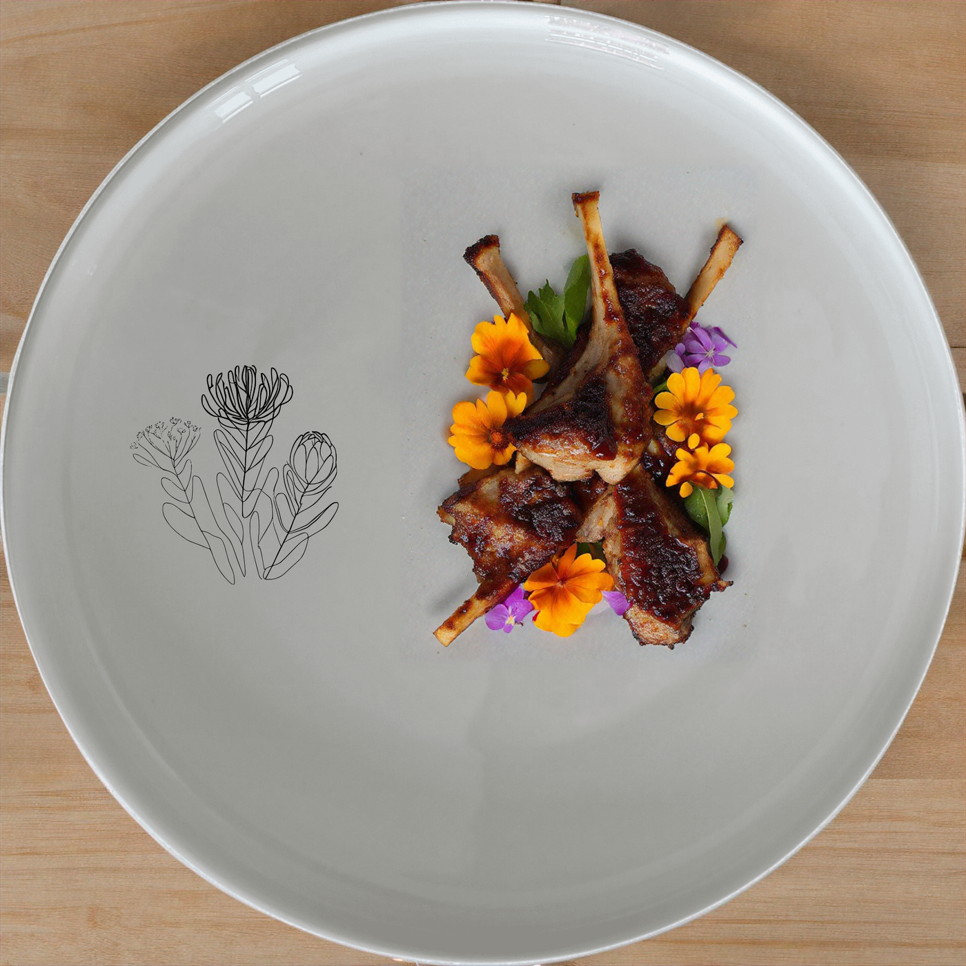 Fynbos Collection Dinner Plate Set of 4 - Range 3 adds a touch of nature to your dining table with elegant botanical designs.