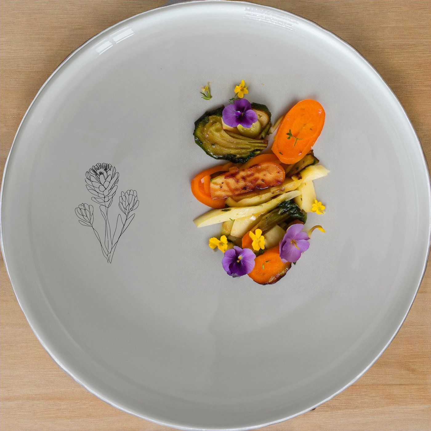 Fynbos Collection Side Plate Set of 4 - Range 4 adds a touch of nature to your dining table with elegant design.