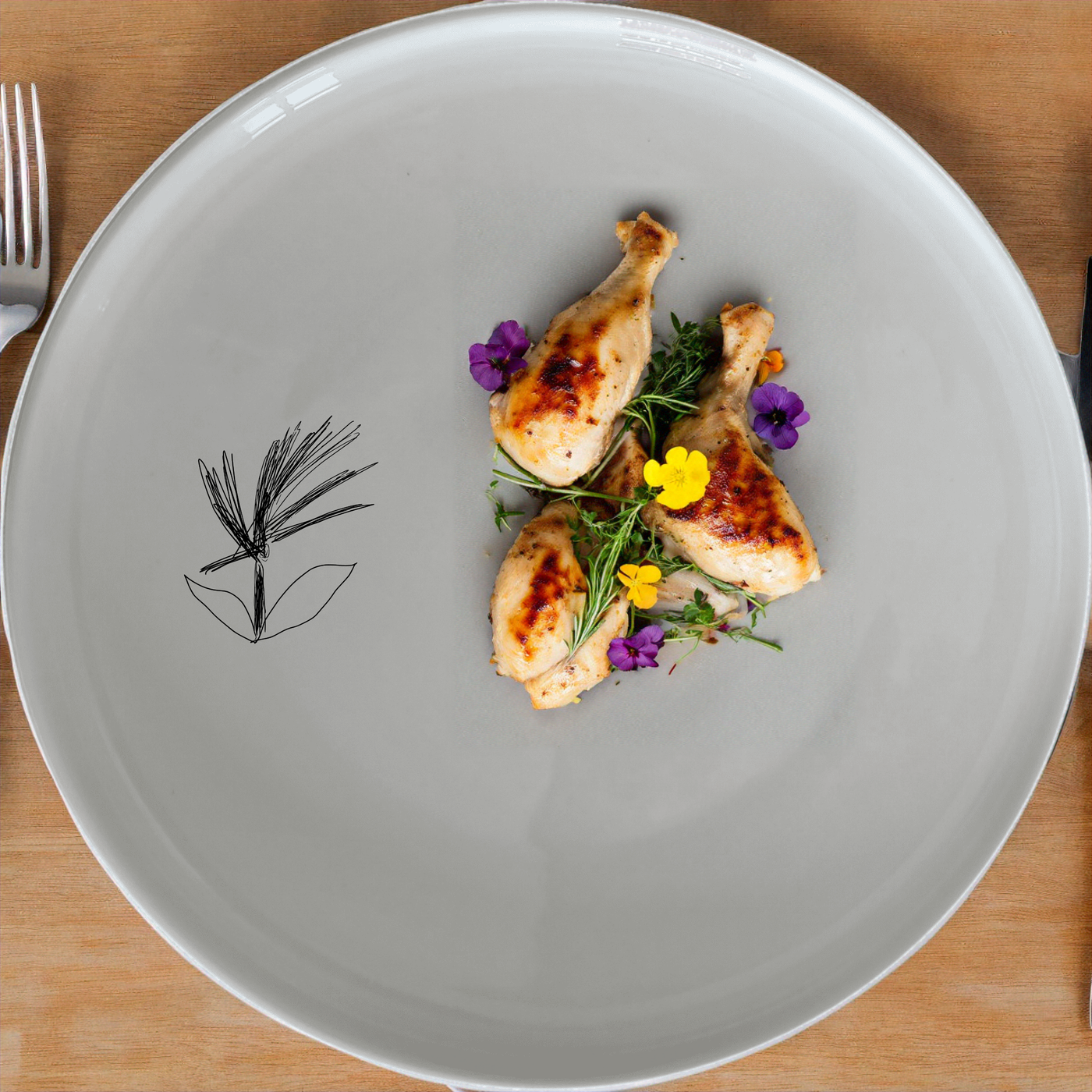 The Hand Drawn Flower Dinner Set of 12 features delicate botanical illustrations, perfect for adding a touch of nature to your dining experience.