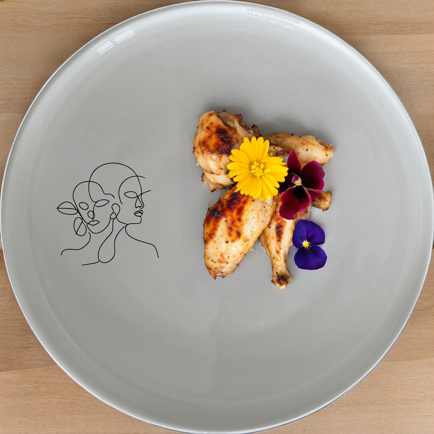 The Line Art Faces Dinner Set of 12 combines modern design with timeless elegance, perfect for any dining occasion.