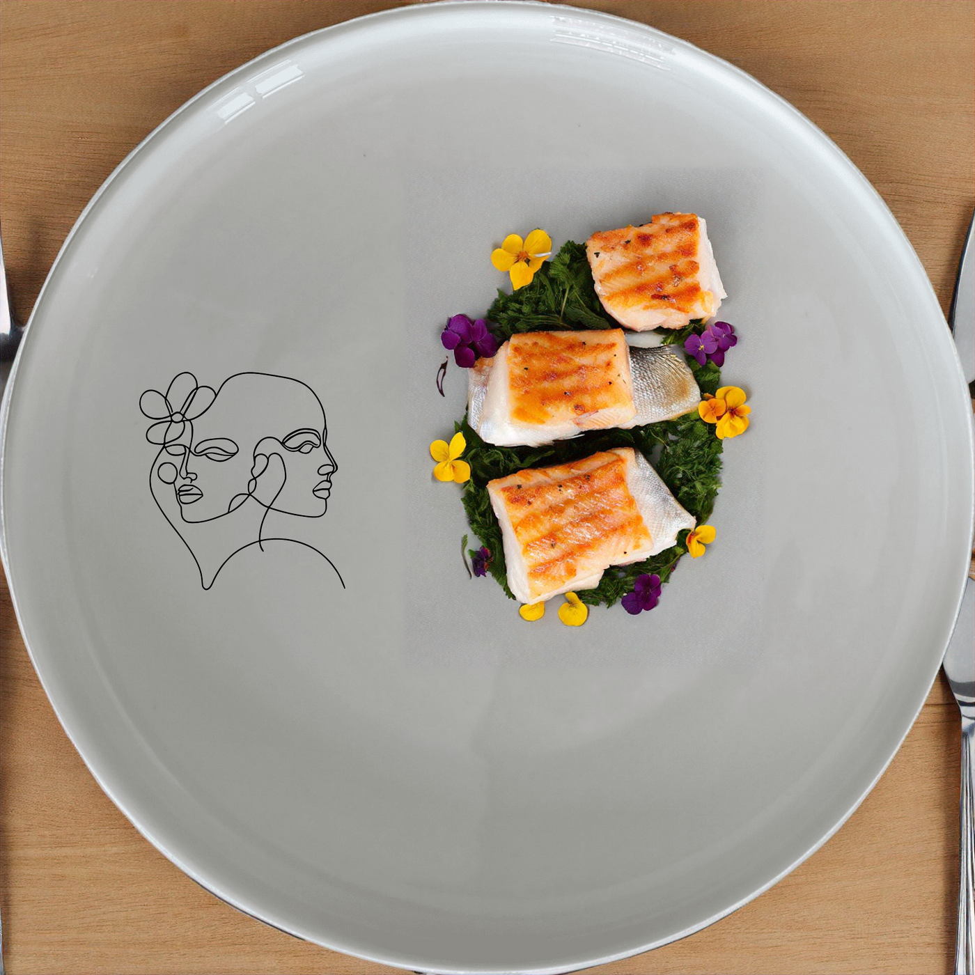 The Line Art Faces Dinner Set of 12 - Range 4 combines modern design with timeless elegance, perfect for any dining occasion.