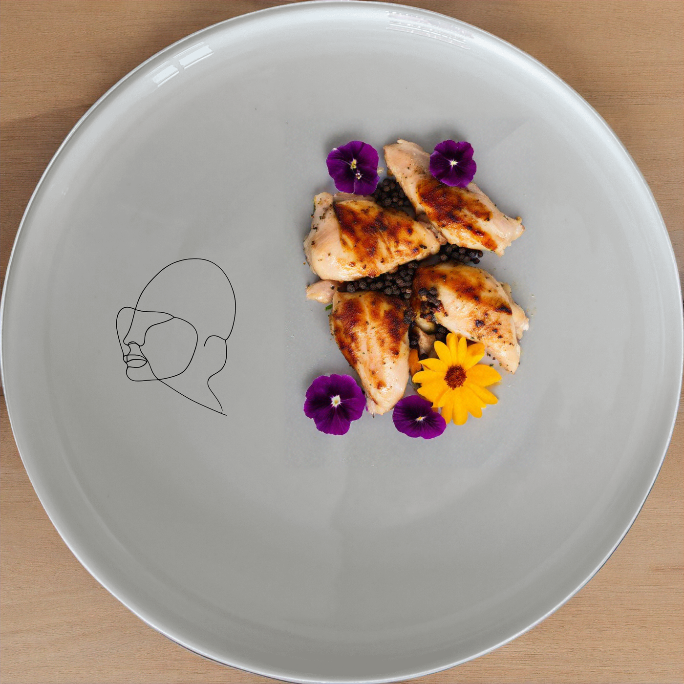This Line Art Faces Dinner Plate Set of 4 features minimalist line art designs, perfect for modern dining settings. Each plate showcases a unique face silhouette, adding a contemporary touch to your table. Crafted from durable ceramic, these plates are microwave and dishwasher safe, making them ideal for everyday use.