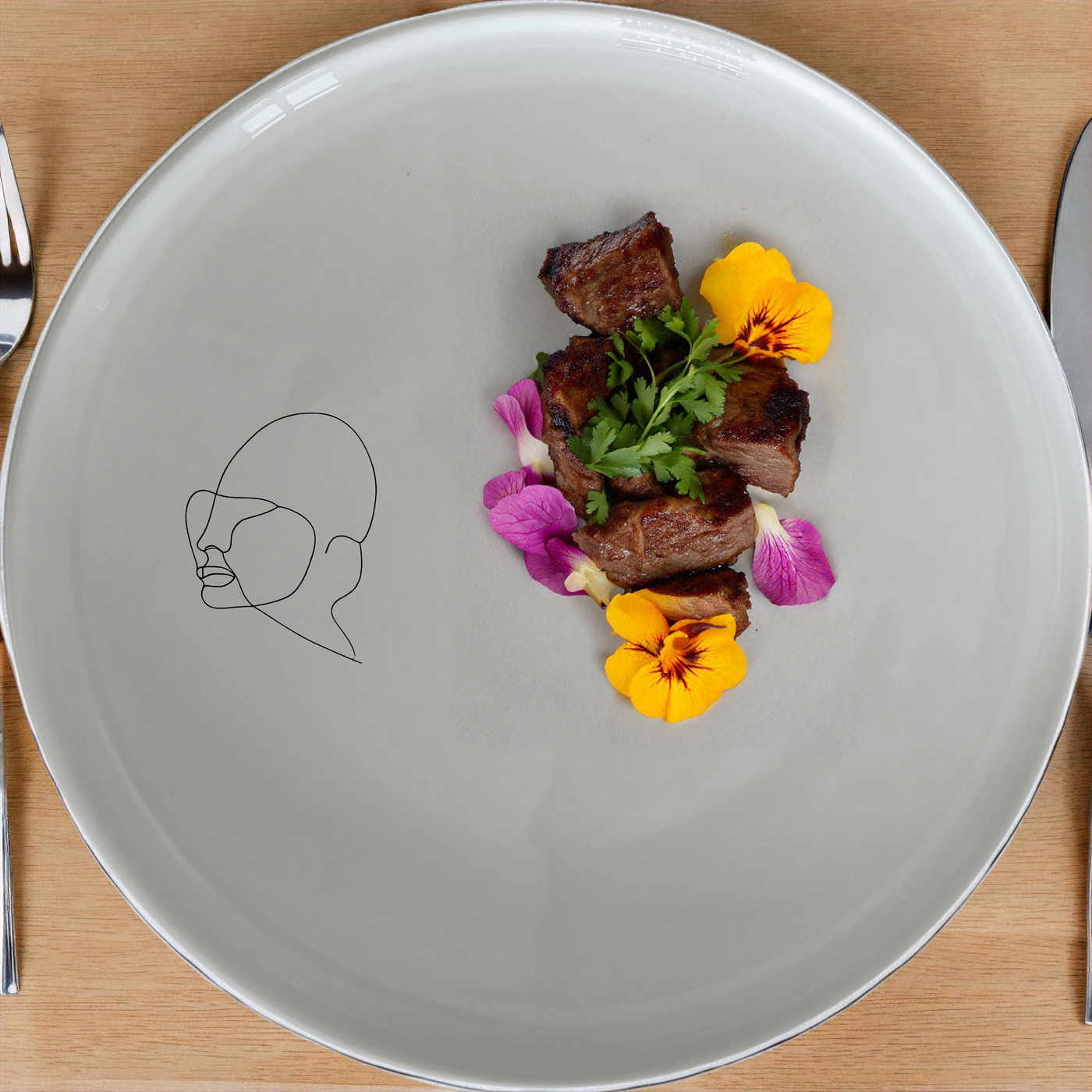 Faces Line Art Side Plate Set of 4 - Range 2 is a stylish and modern addition to your dining collection, perfect for everyday use or special occasions.