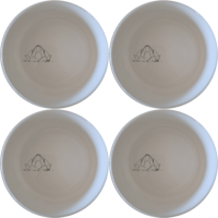Lotus Temple Watercolour Bowl Set of 4 - Range 2 adds artistic elegance to your dining table with delicate lotus temple designs.