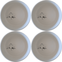 Lotus Temple Watercolour Bowl Set of 4 - Range 4 adds a touch of serenity to your dining table with its delicate lotus design.