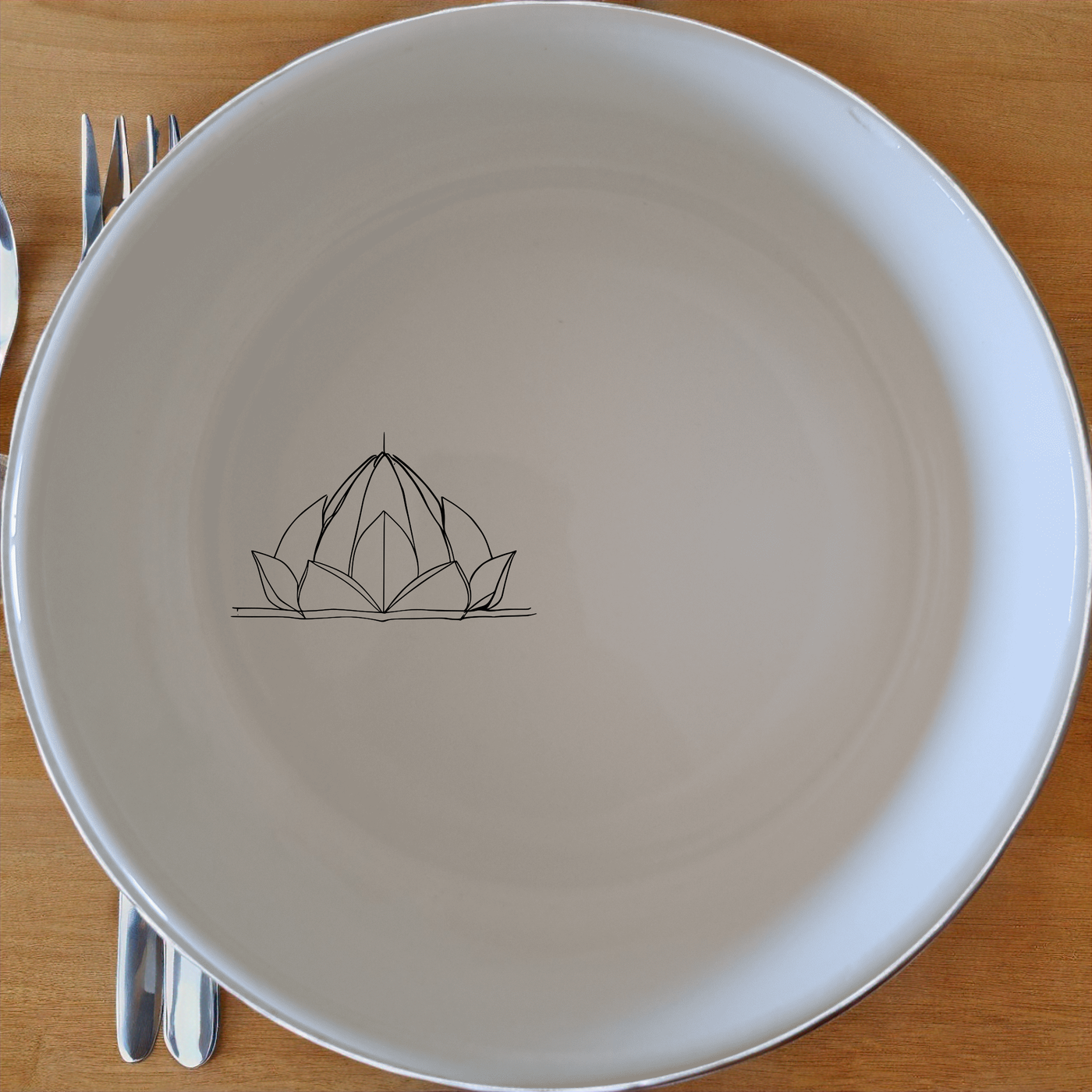 Lotus Temple Watercolour Bowl Set of 4 - Range 2 adds artistic elegance to your dining table with delicate lotus temple designs.
