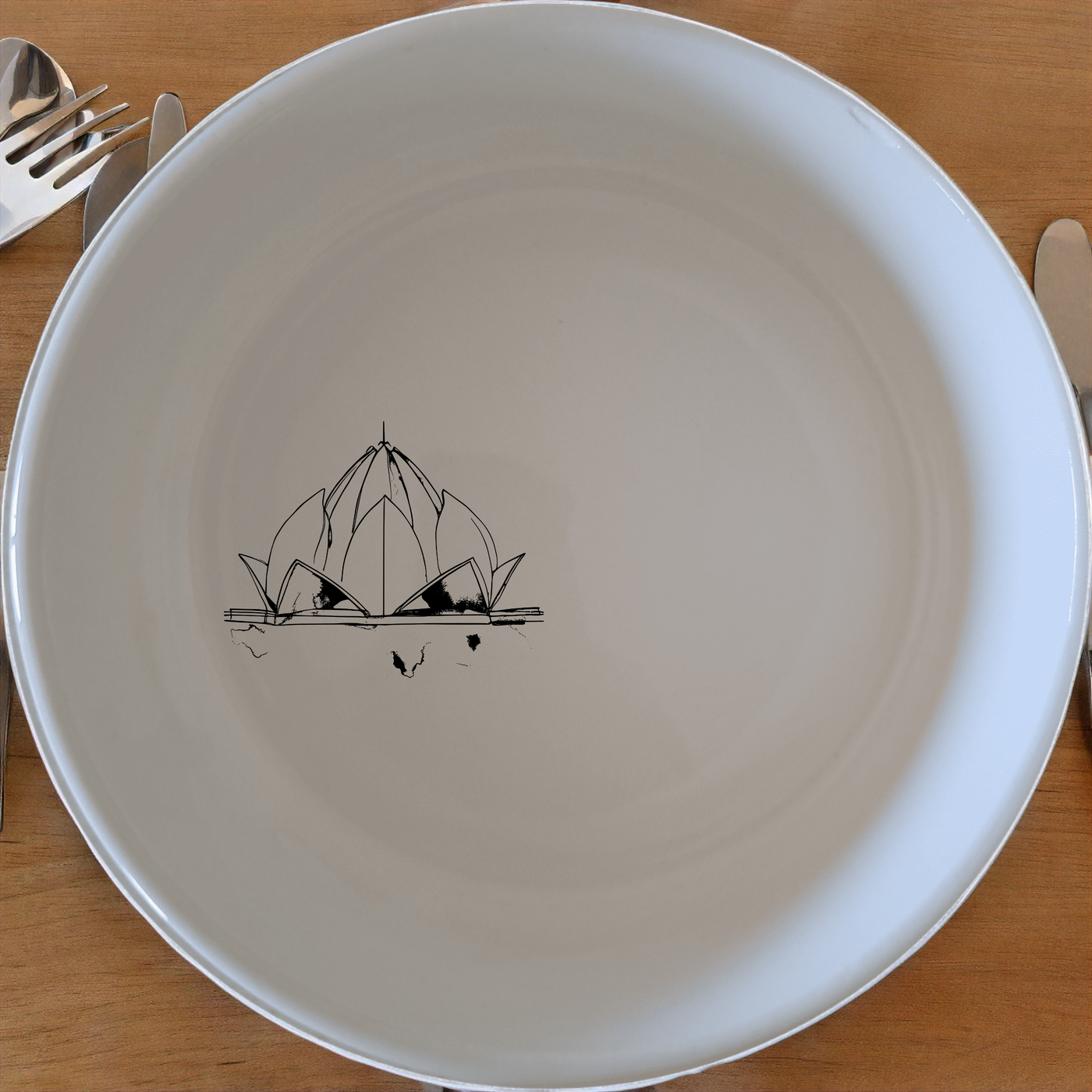 Lotus Temple Watercolour Bowl Set of 4 - Range 4 adds a touch of serenity to your dining table with its delicate lotus design.