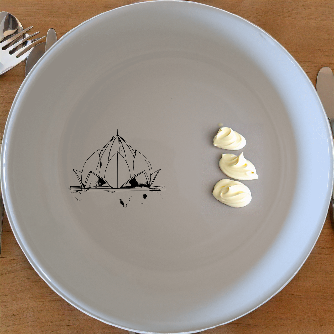 Lotus Temple Watercolour Bowl Set of 4 - Range 4 adds a touch of serenity to your dining table with its delicate lotus design.