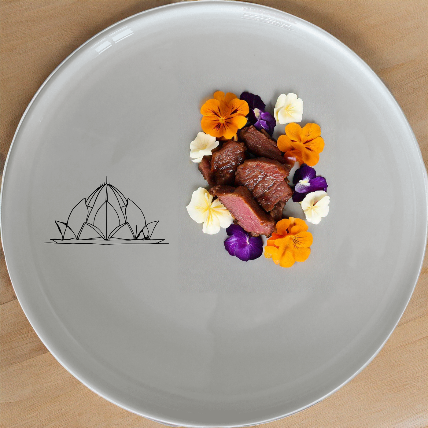 This Lotus Temple Watercolour Side Plate Set of 4 features delicate artwork perfect for any dining table. Each plate showcases a beautiful lotus temple design in a subtle, elegant style.