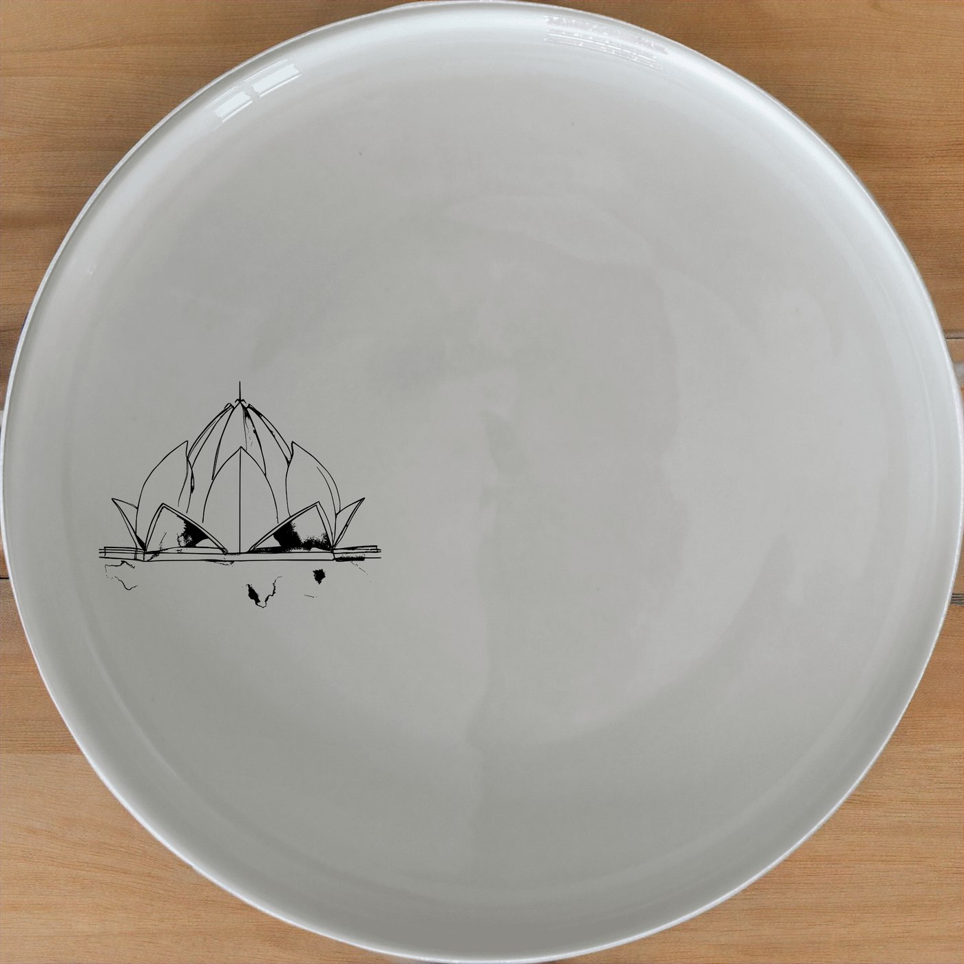 Lotus Temple Watercolour Side Plate Set of 4 - Range 4 adds artistic elegance to your dining table with intricate lotus temple designs.