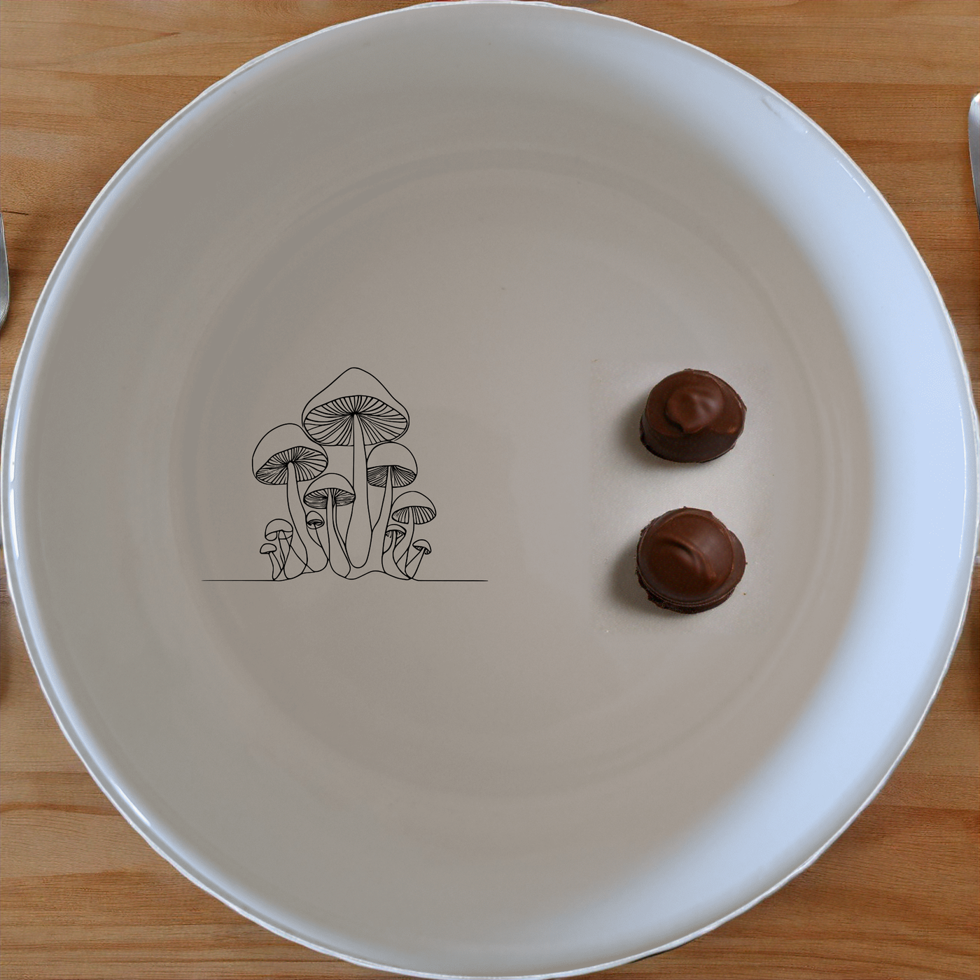 The Mushroom Forest Bowl Set of 4 - Range 3 is a charming and artistic addition to any dining table, perfect for both everyday use and special occasions.