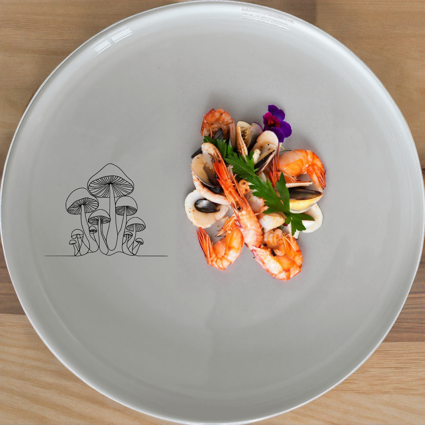 Mushroom Forest Dinner Plate Set of 4 - Range 3 adds a whimsical touch to your dining table with its elegant mushroom design.