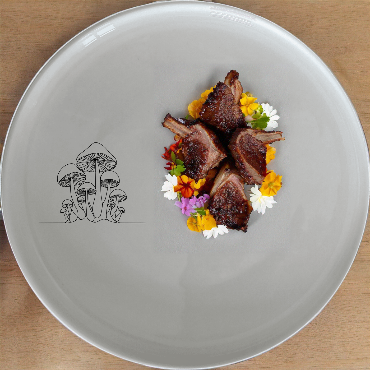 The Mushroom Forest Side Plate Set of 4 is a charming and artistic addition to any dining table, perfect for nature lovers and those who appreciate unique designs.