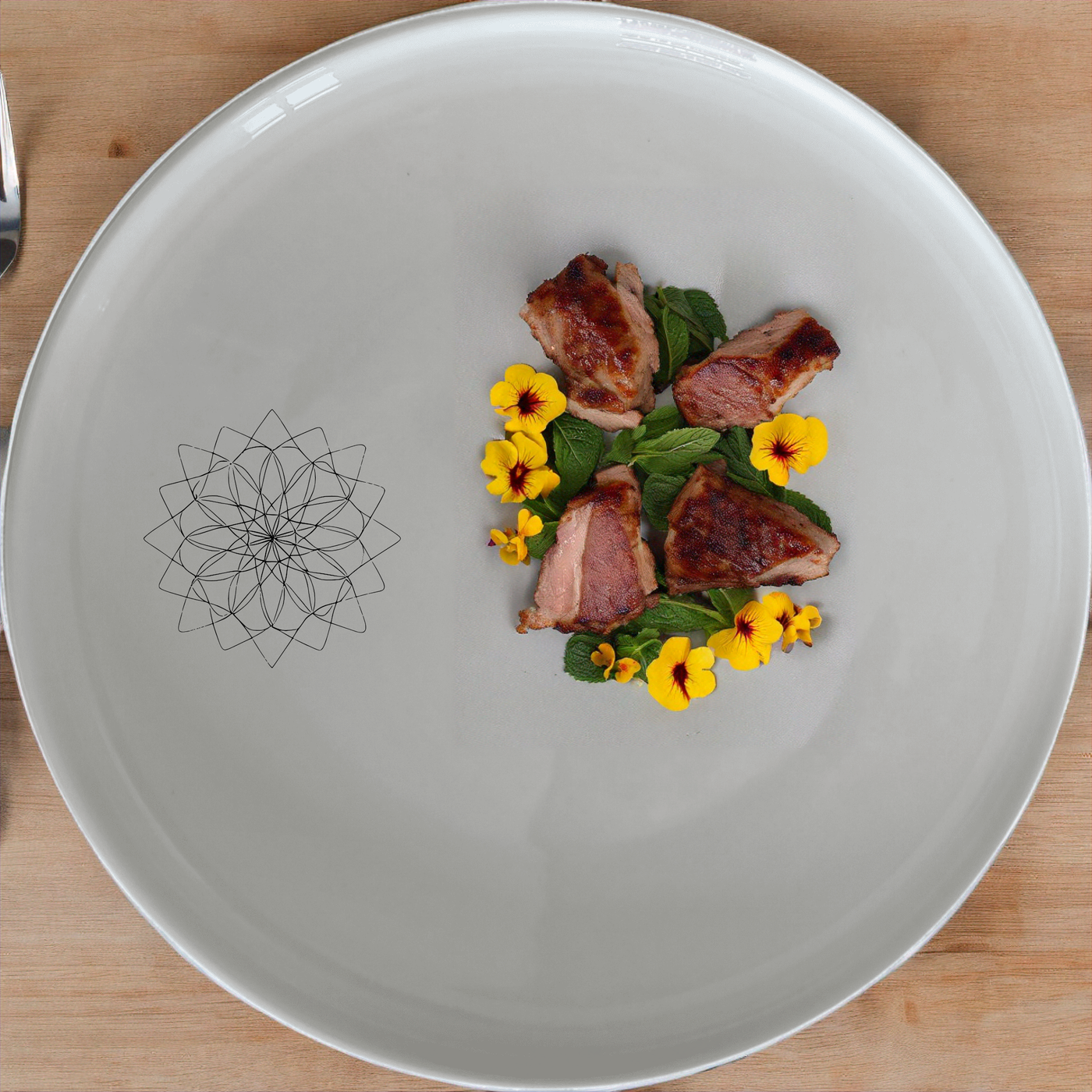 Sacred Geometry Mandala Star Dinner Plate Set of 4 - Range 4 offers a unique and artistic design perfect for any dinner setting.
