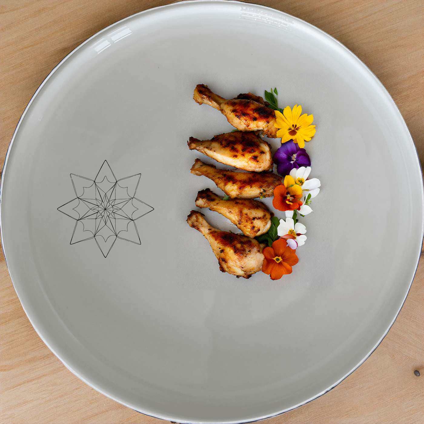 Sacred Geometry Mandala Star Side Plate Set of 4 - Range 1 adds artistic elegance to your dining table with intricate geometric designs.