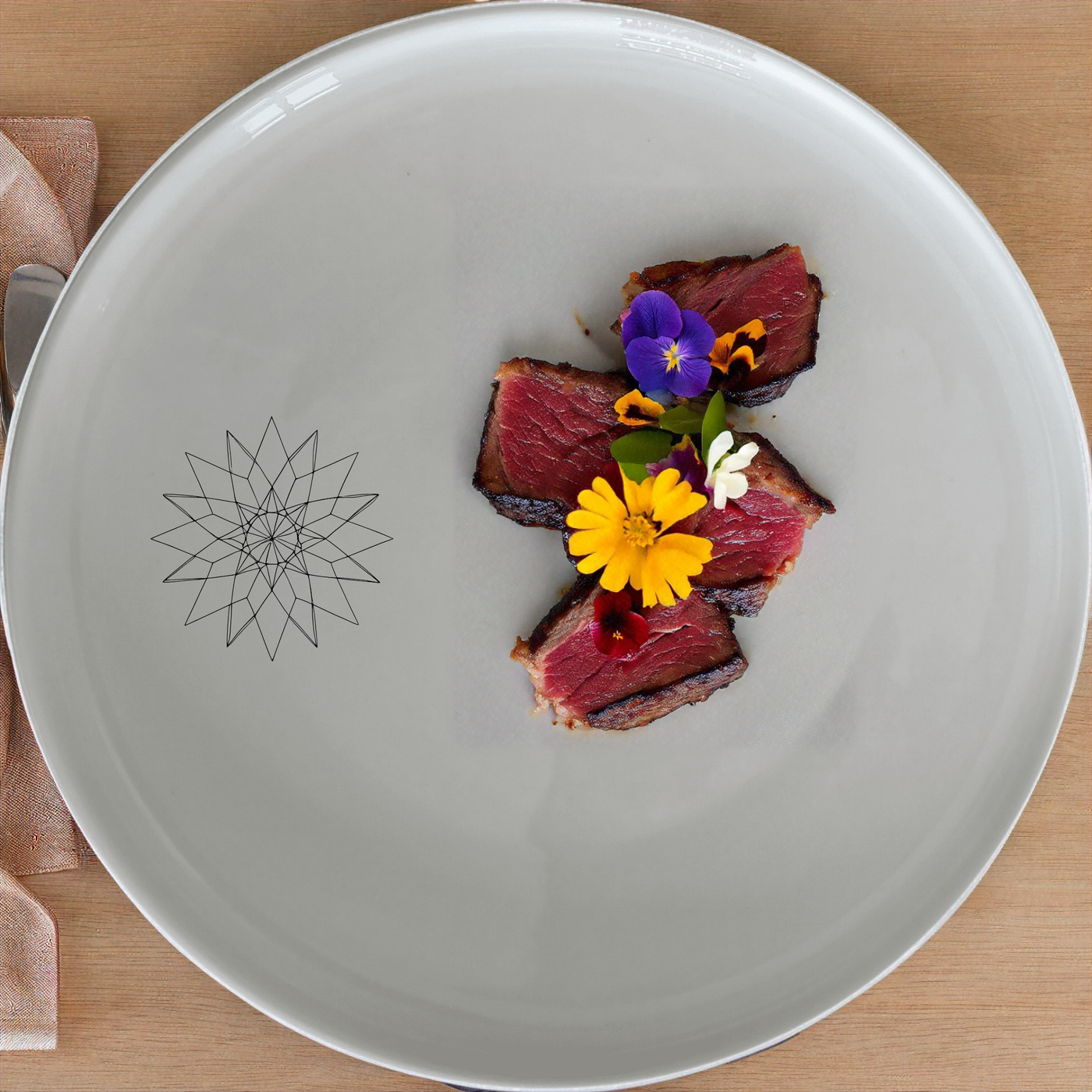 Sacred Geometry Mandala Star Side Plate Set of 4 - Range 2 adds artistic flair to your dining table with intricate geometric designs.