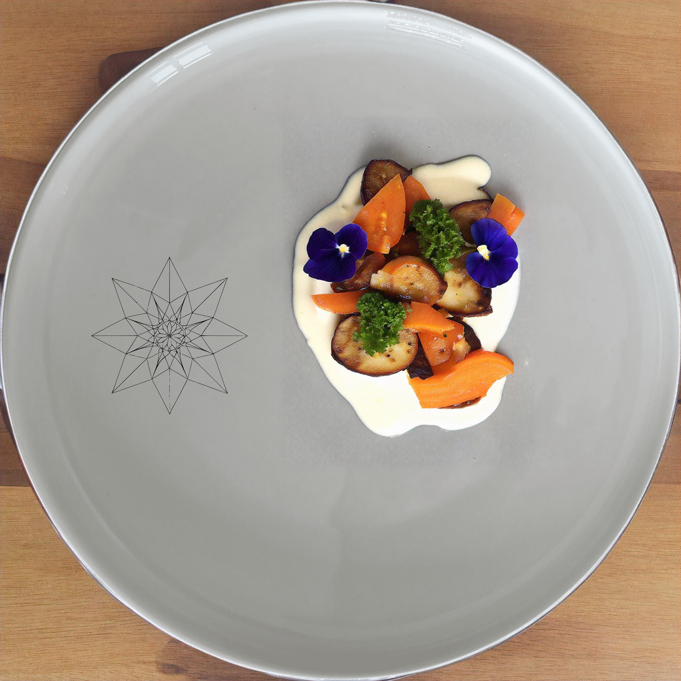 Sacred Geometry Mandala Star Side Plate Set of 4 - Range 1 adds elegance to any dining table with intricate geometric designs.