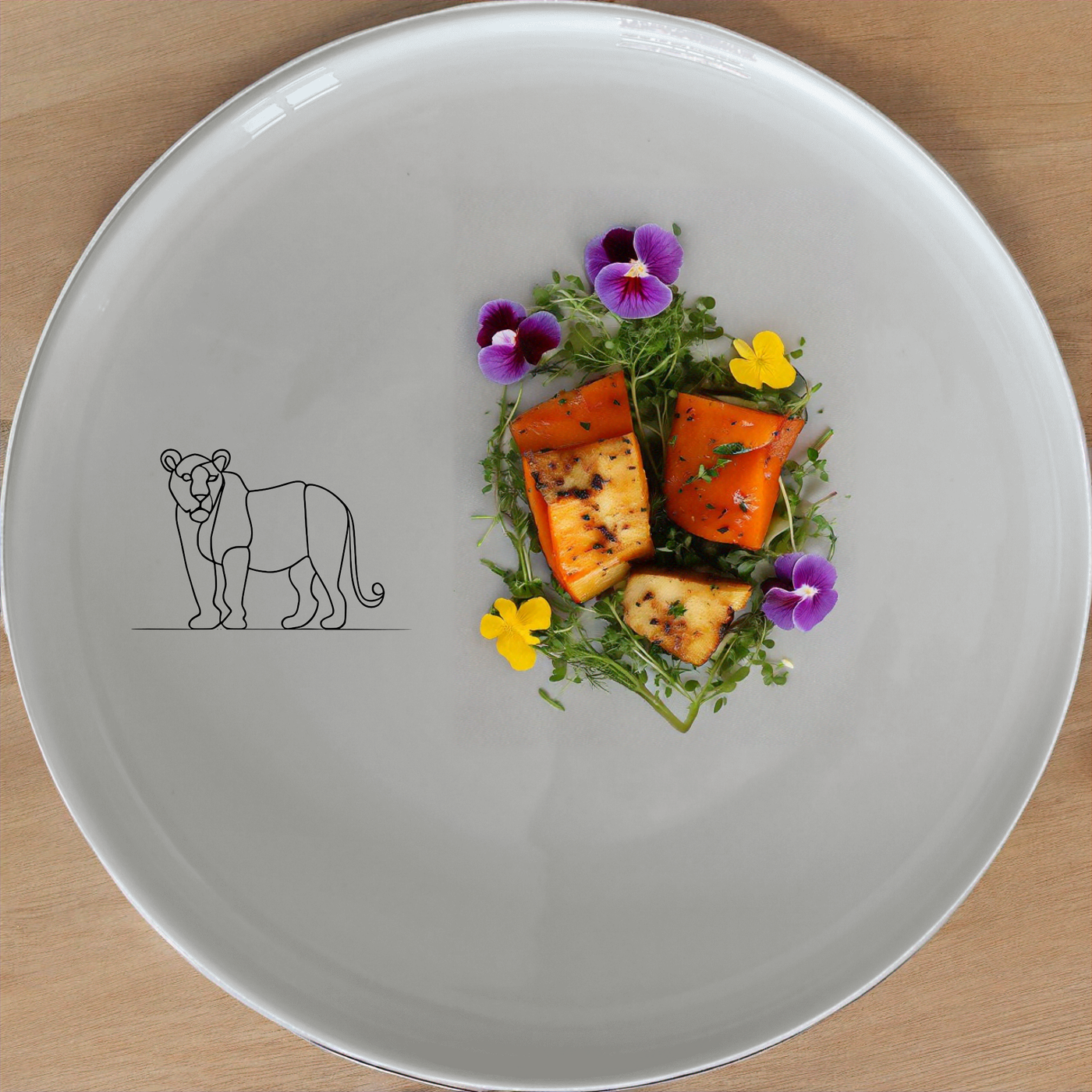 The Safari Animals Panda Flat Dinner Set of 12 - Range 2 is a stylish and versatile collection of ceramic dinnerware, perfect for any dining occasion.