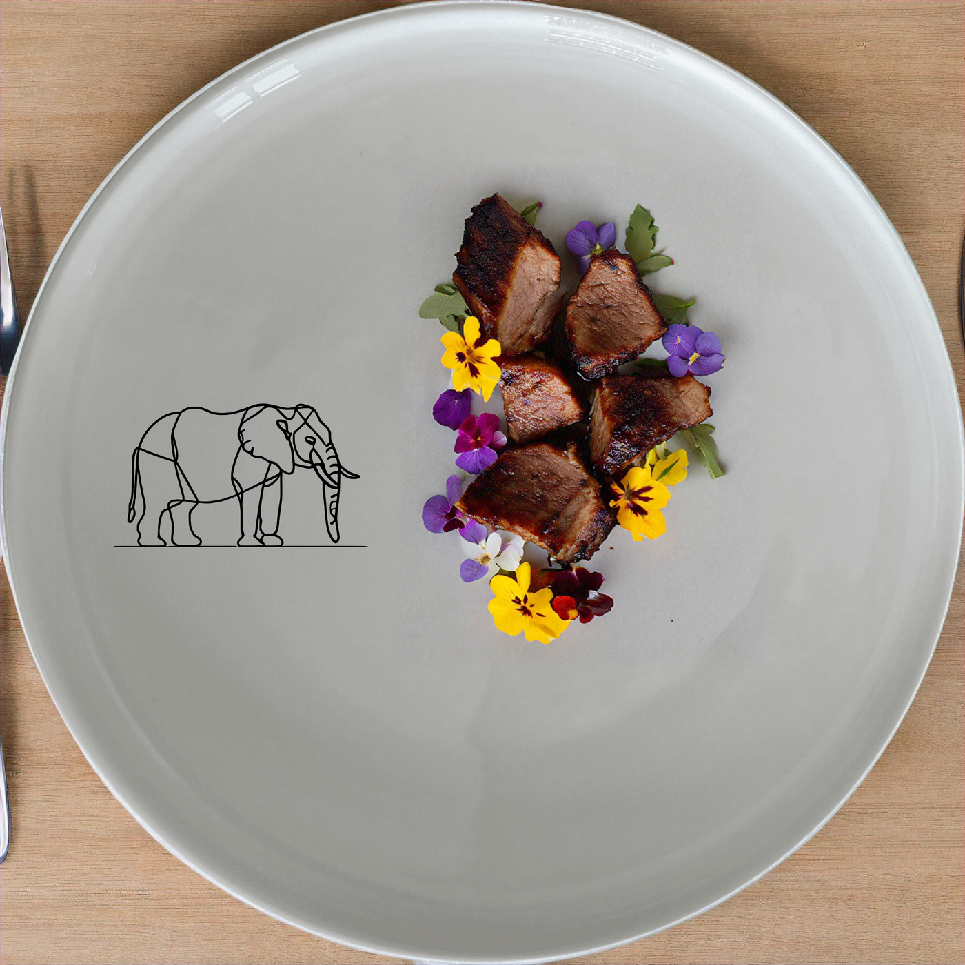 Safari Animals Dinner Plate Set of 4 - Range 1 offers a unique and stylish addition to your dining collection, perfect for any nature enthusiast.