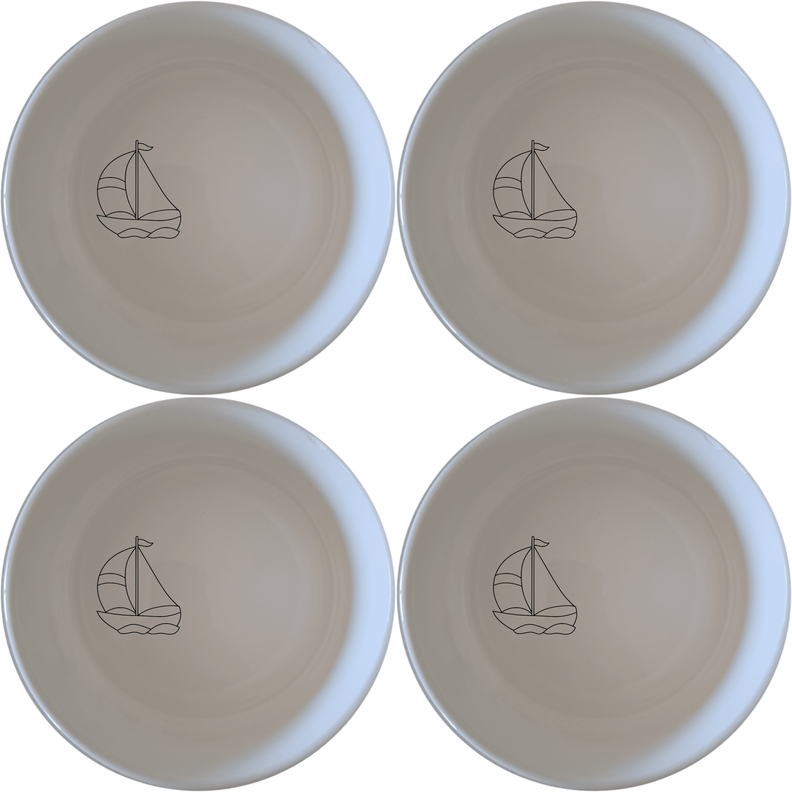 Sailing Boat Bowl Set of 4 - Range 1 adds nautical charm to your dining table with elegant simplicity and durability.