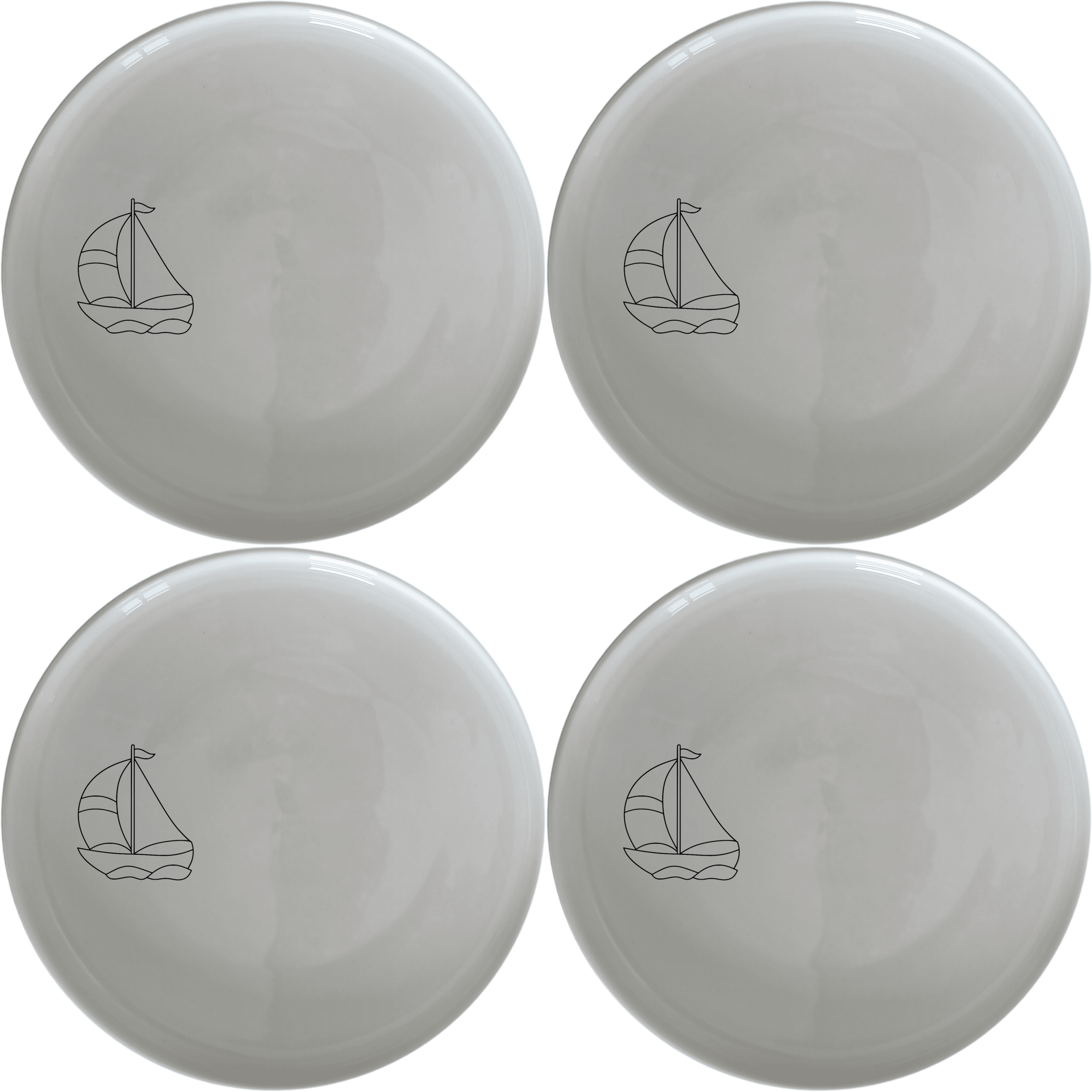 Sailing Boat Dinner Plate Set of 4 - Range 1 is a stylish and versatile dinnerware set perfect for any occasion. This set features a classic sailing boat design that adds a touch of elegance to your dining table.