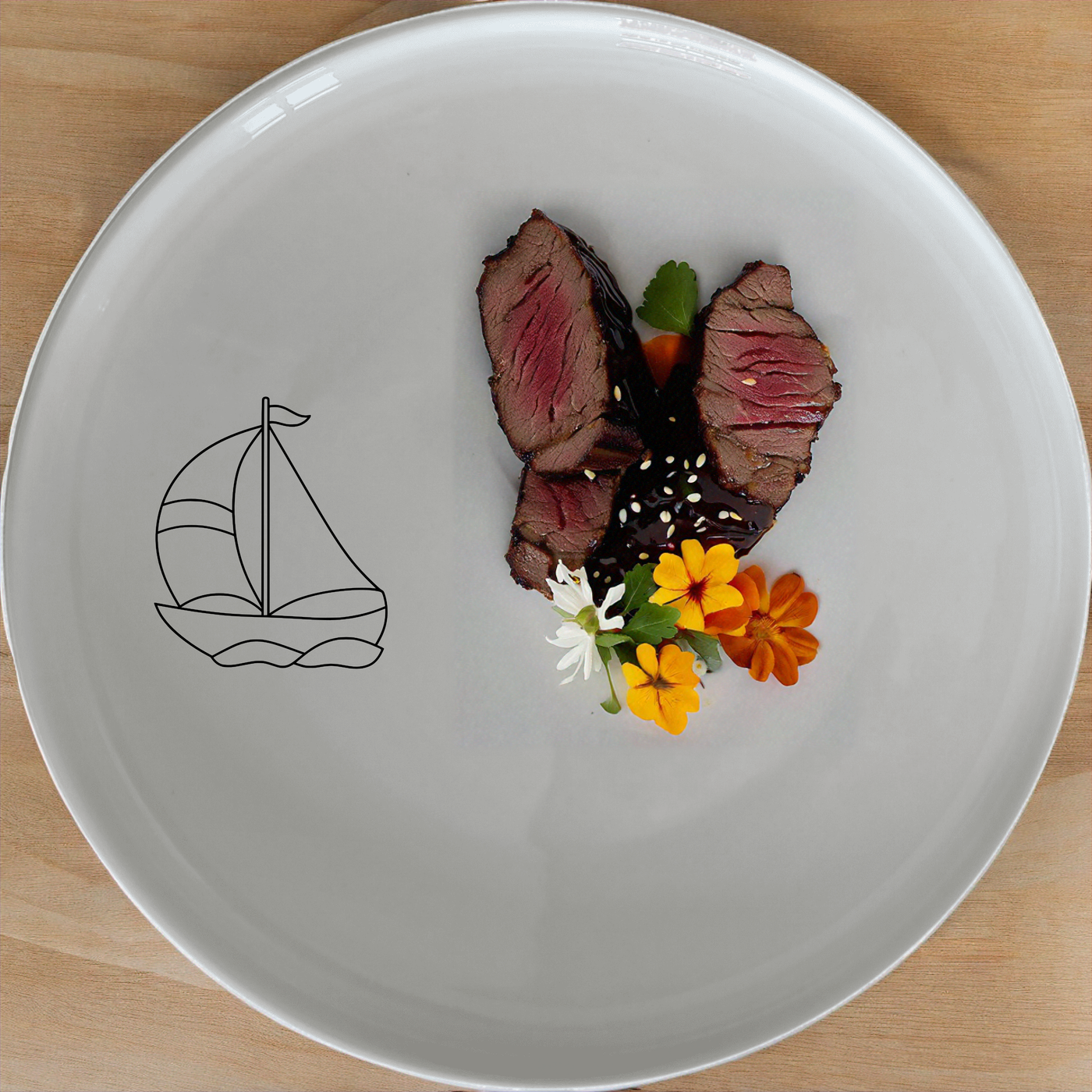 Sailing Boat Sea Side Plate Set of 4 - Range 1 adds nautical charm to your table setting with elegant designs.