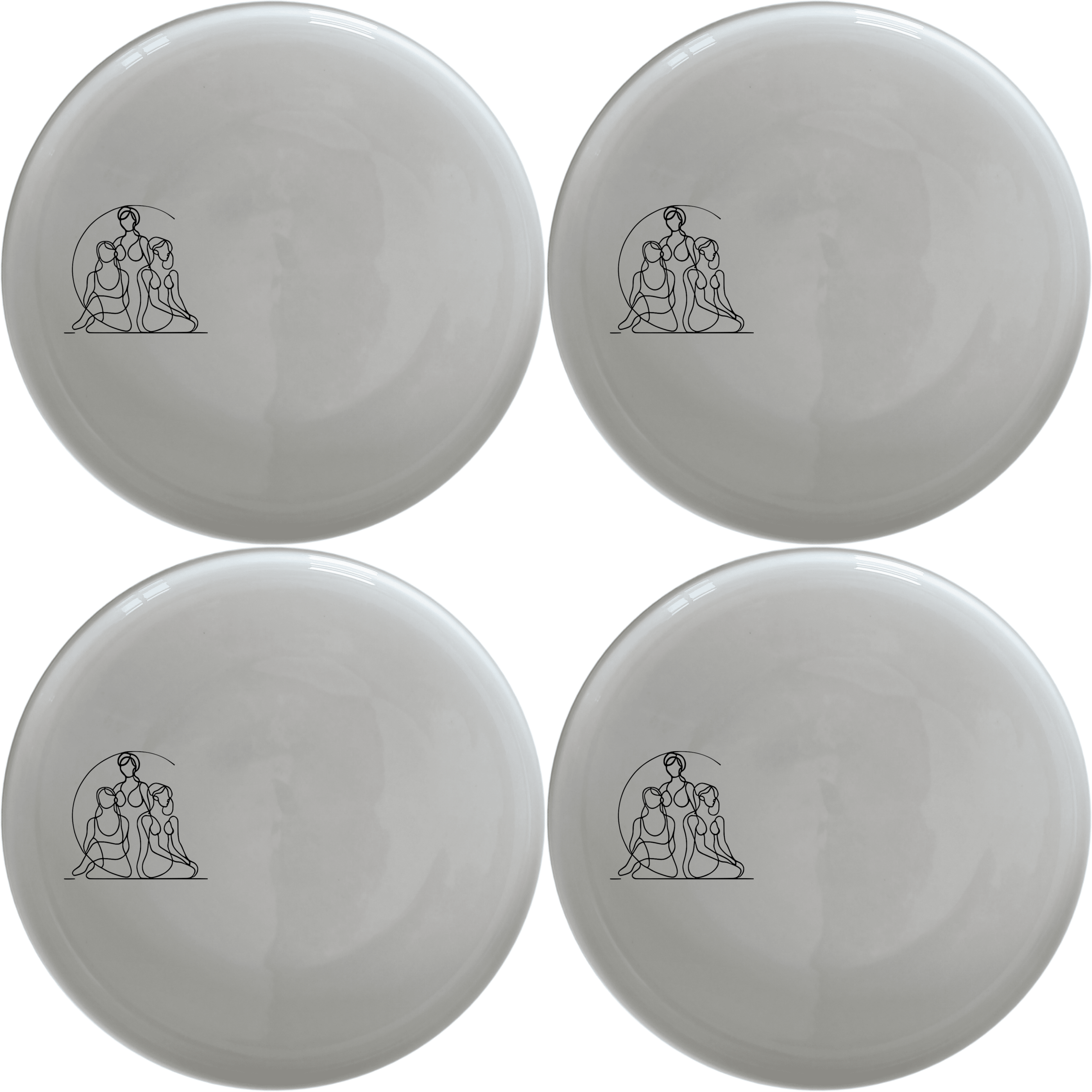 Unity Diversity Dinner Plate Set of 4 - Range 4 offers a unique design for modern dining. This set of four plates features an abstract illustration that adds a touch of sophistication to any table setting. Perfect for both everyday use and special occasions.