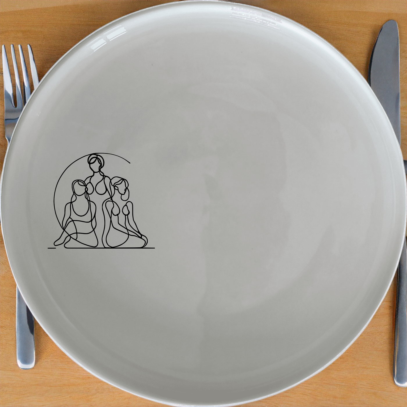 Unity Diversity Dinner Plate Set of 4 - Range 4 offers a unique design for modern dining. This set of four plates features an abstract illustration that adds a touch of sophistication to any table setting. Perfect for both everyday use and special occasions.