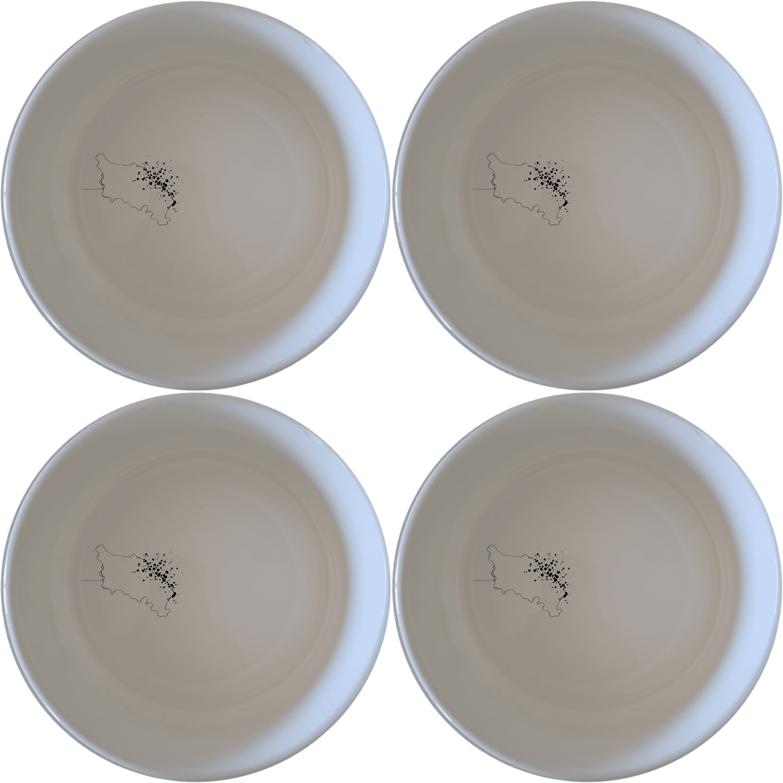 Watercolour Splashes Bowl Set of 4 - Range 3 adds artistic flair to your dining table with unique designs.