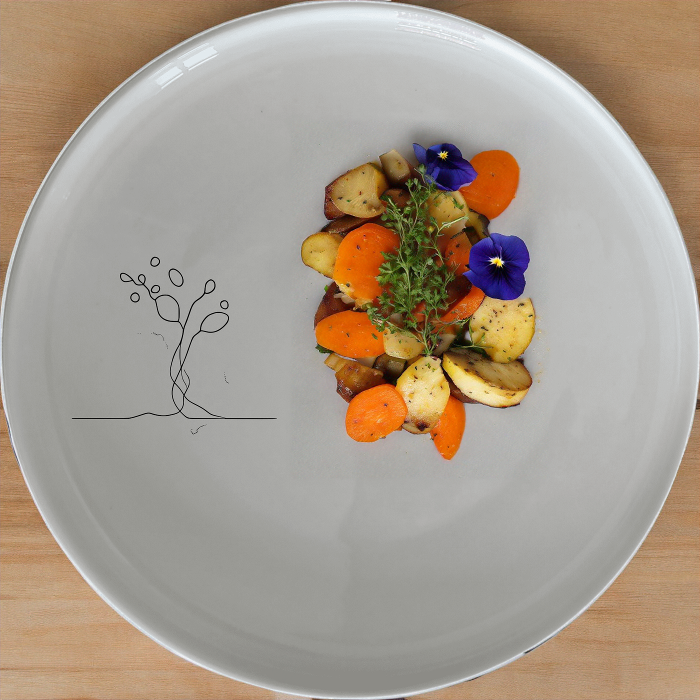 Watercolour Splashes Dinner Set of 12 - Range 1 offers a unique and artistic touch to your dining experience with its abstract design and versatile pieces.