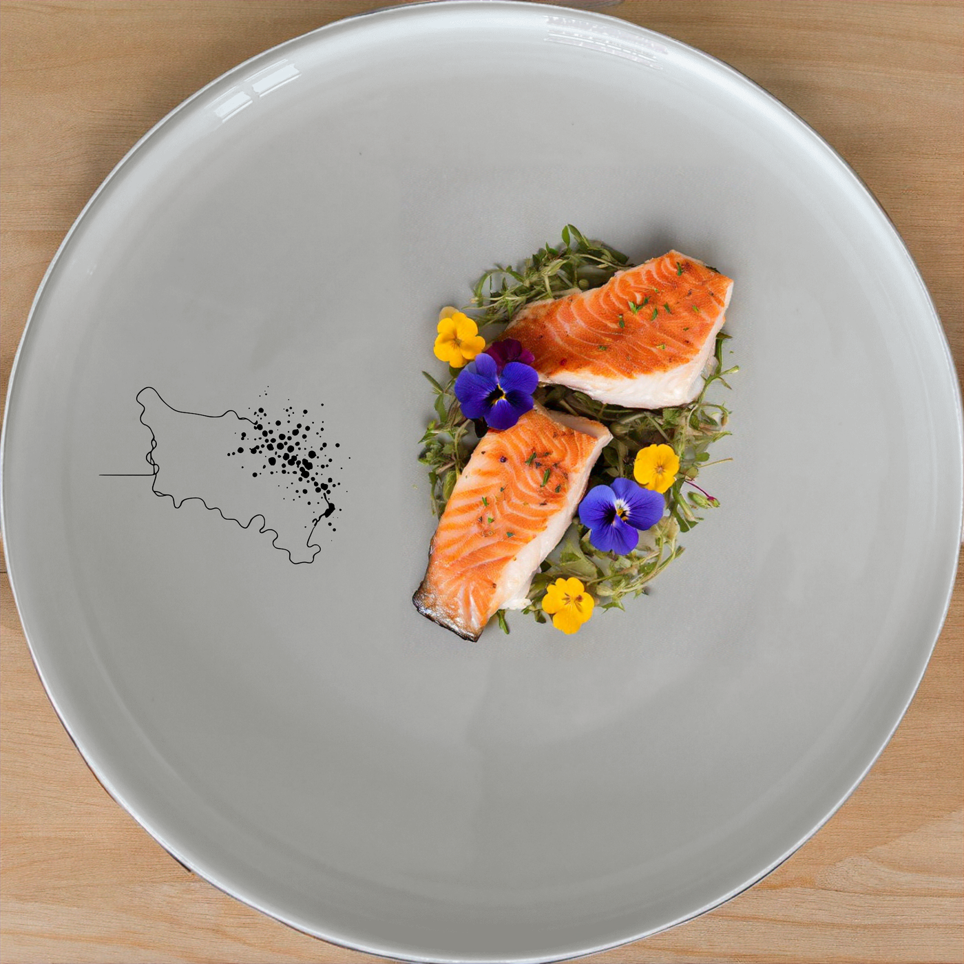The Watercolour Splashes Dinner Set of 12 - Range 3 features delicate abstract designs perfect for modern dining.