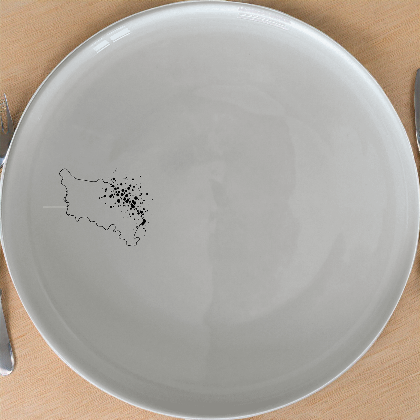 Watercolour Splashes Dinner Plate Set of 4 - Range 3 features abstract art for modern dining. Perfect for contemporary homes.