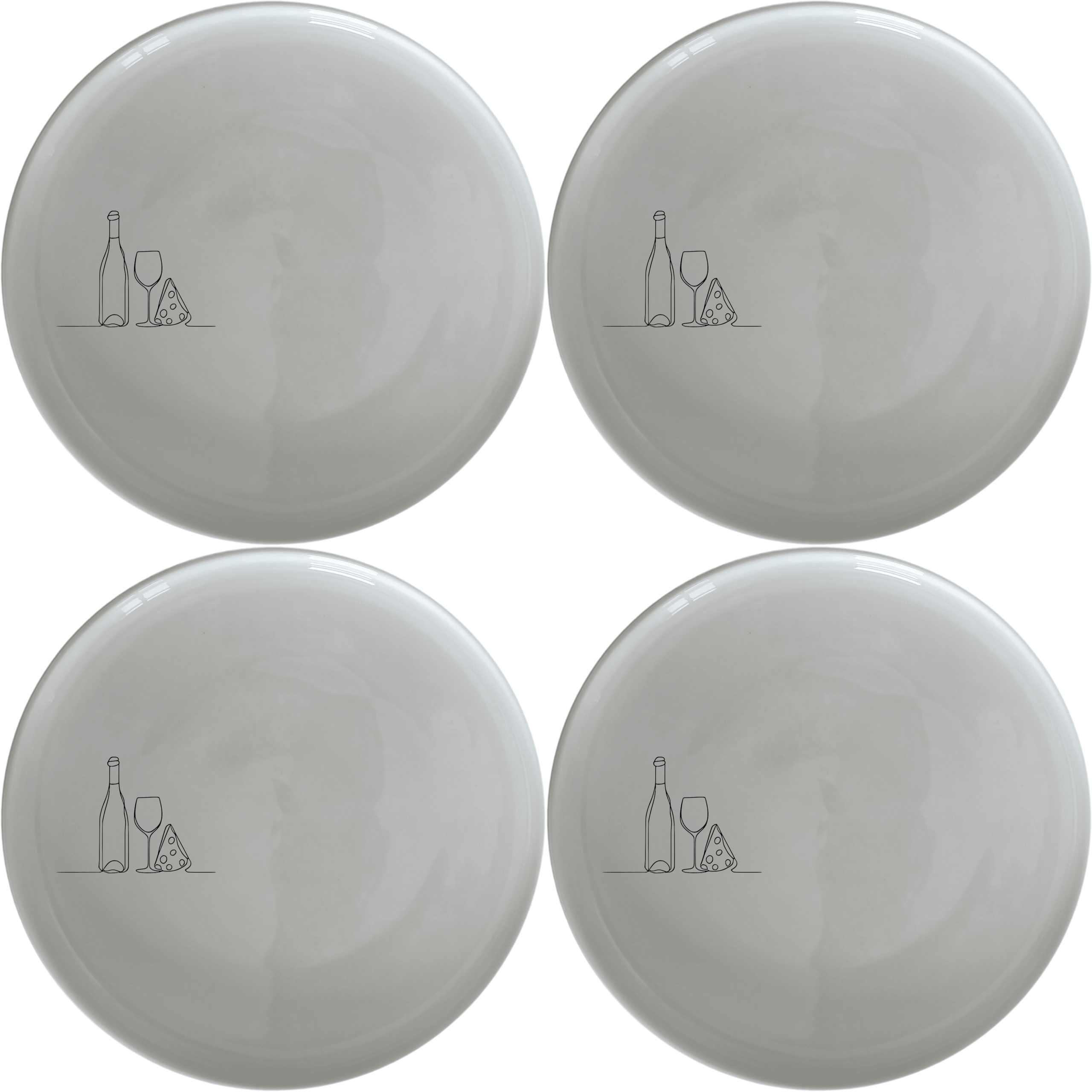 Elevate your dining experience with this Wine Cheese Dinner Plate Set of 4 - Range 3, perfect for any special occasion.
