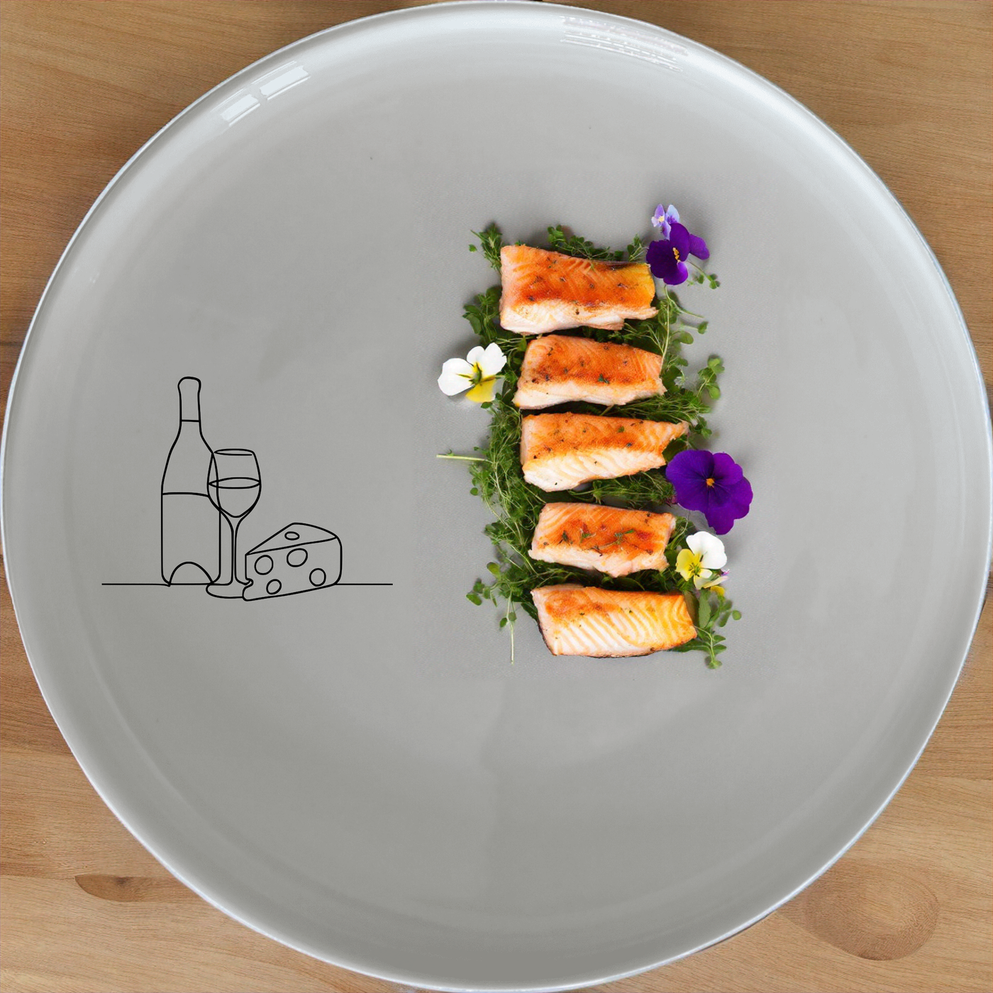 This Wine and Cheese Dinner Plate Set of 4 features a minimalist design perfect for any dining occasion. Crafted from durable ceramic, these plates are microwave and dishwasher safe. Ideal for both everyday use and special events.