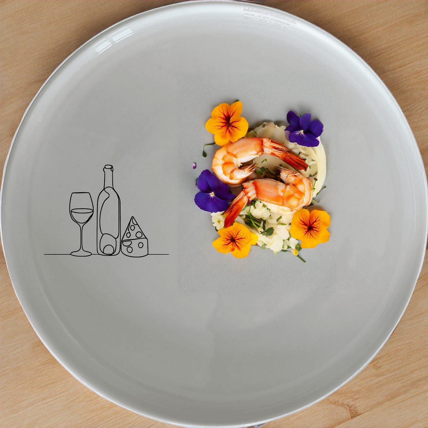 The Wine and Cheese Dinner Plate Set of 4 is a stylish and versatile addition to any dining table, perfect for entertaining guests or enjoying a casual meal.