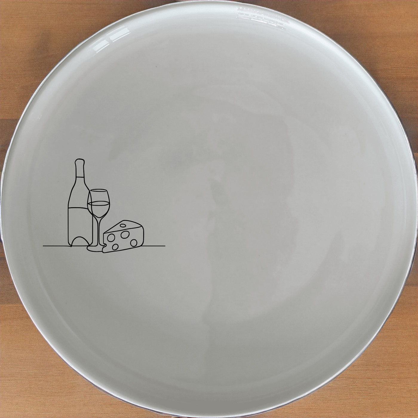 The Wine and Cheese Side Plate Set of 4 - Range 1 features a minimalist design perfect for entertaining. Crafted from durable ceramic, these plates are microwave and dishwasher safe. Ideal for casual dining or special occasions, this set adds a touch of elegance to any table setting.