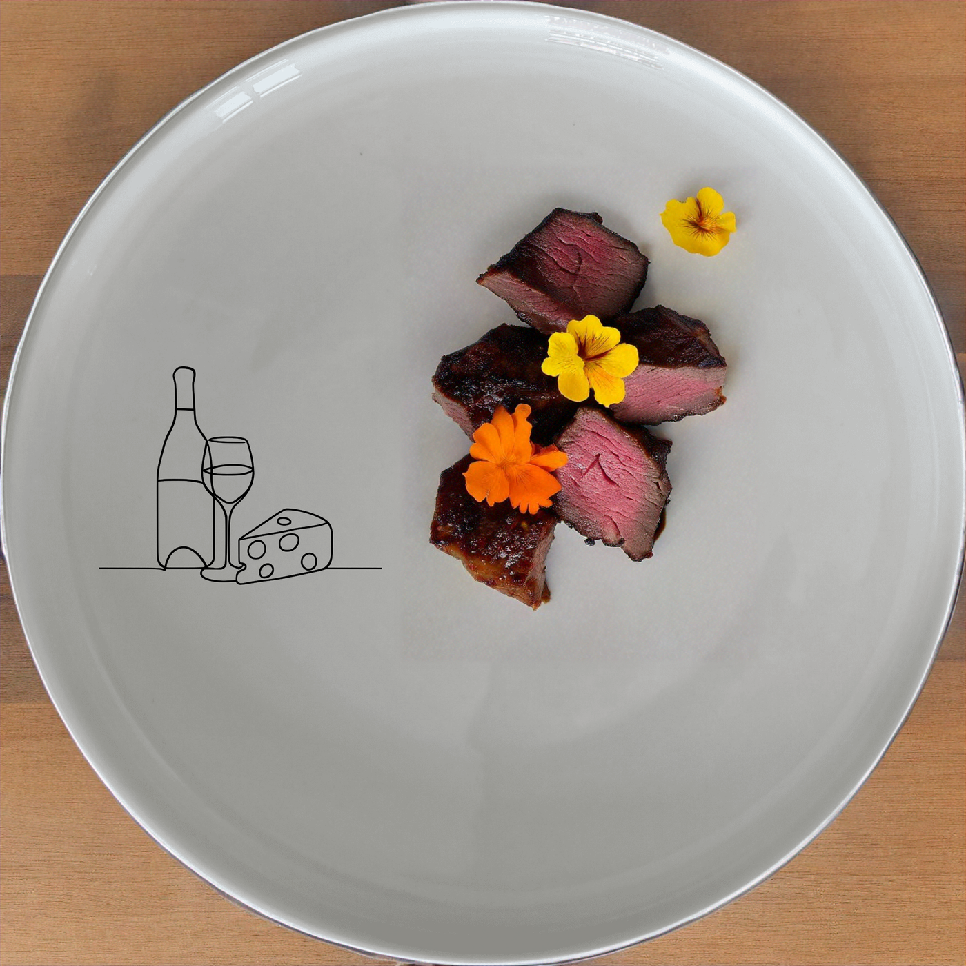 The Wine and Cheese Side Plate Set of 4 - Range 1 features a minimalist design perfect for entertaining. Crafted from durable ceramic, these plates are microwave and dishwasher safe. Ideal for casual dining or special occasions, this set adds a touch of elegance to any table setting.
