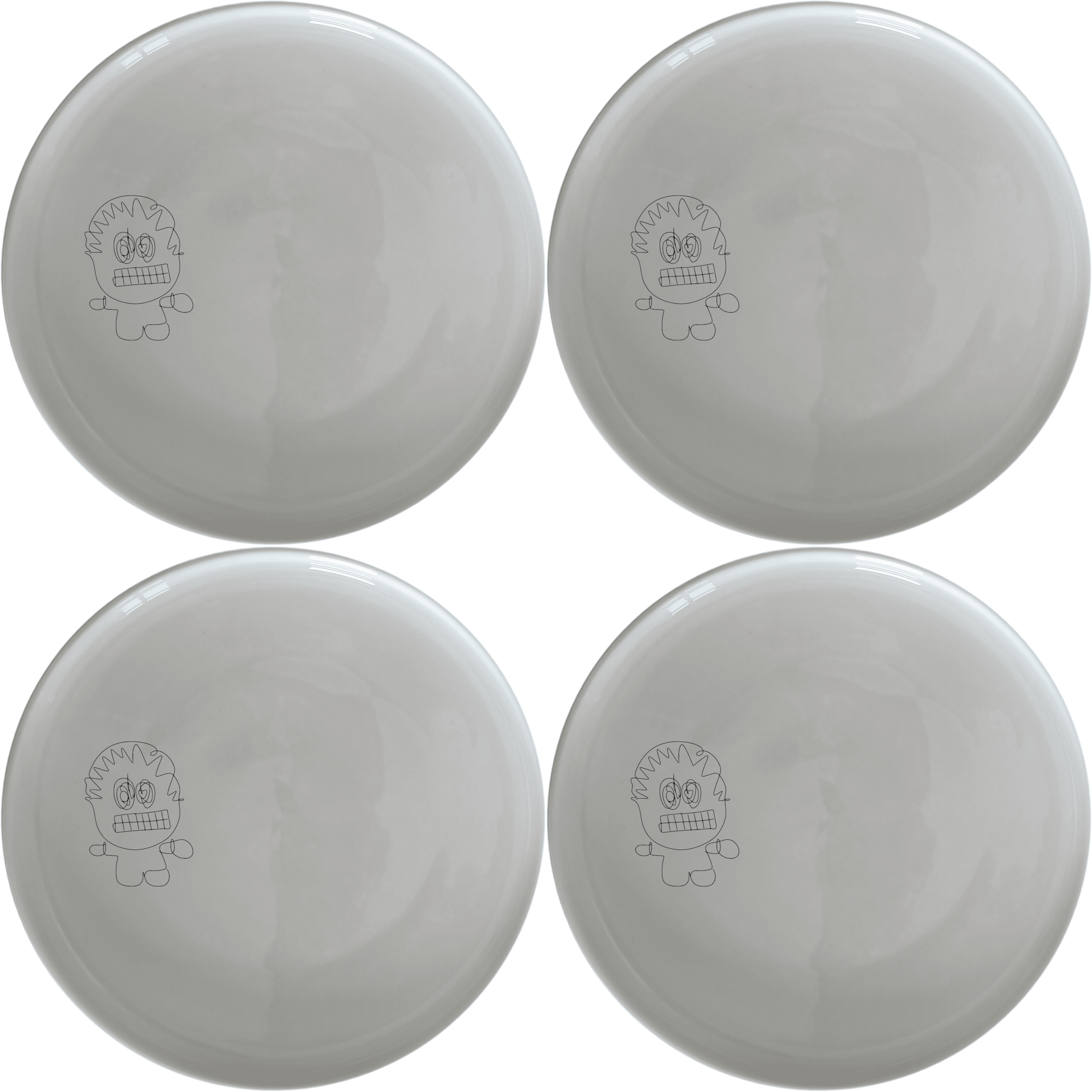 Robot Imagination Dinner Plate Set of 4 - Range 1 offers a playful and imaginative design perfect for modern kitchens. This set includes four dinner plates featuring a whimsical robot illustration that sparks creativity and adds a fun touch to your dining experience.