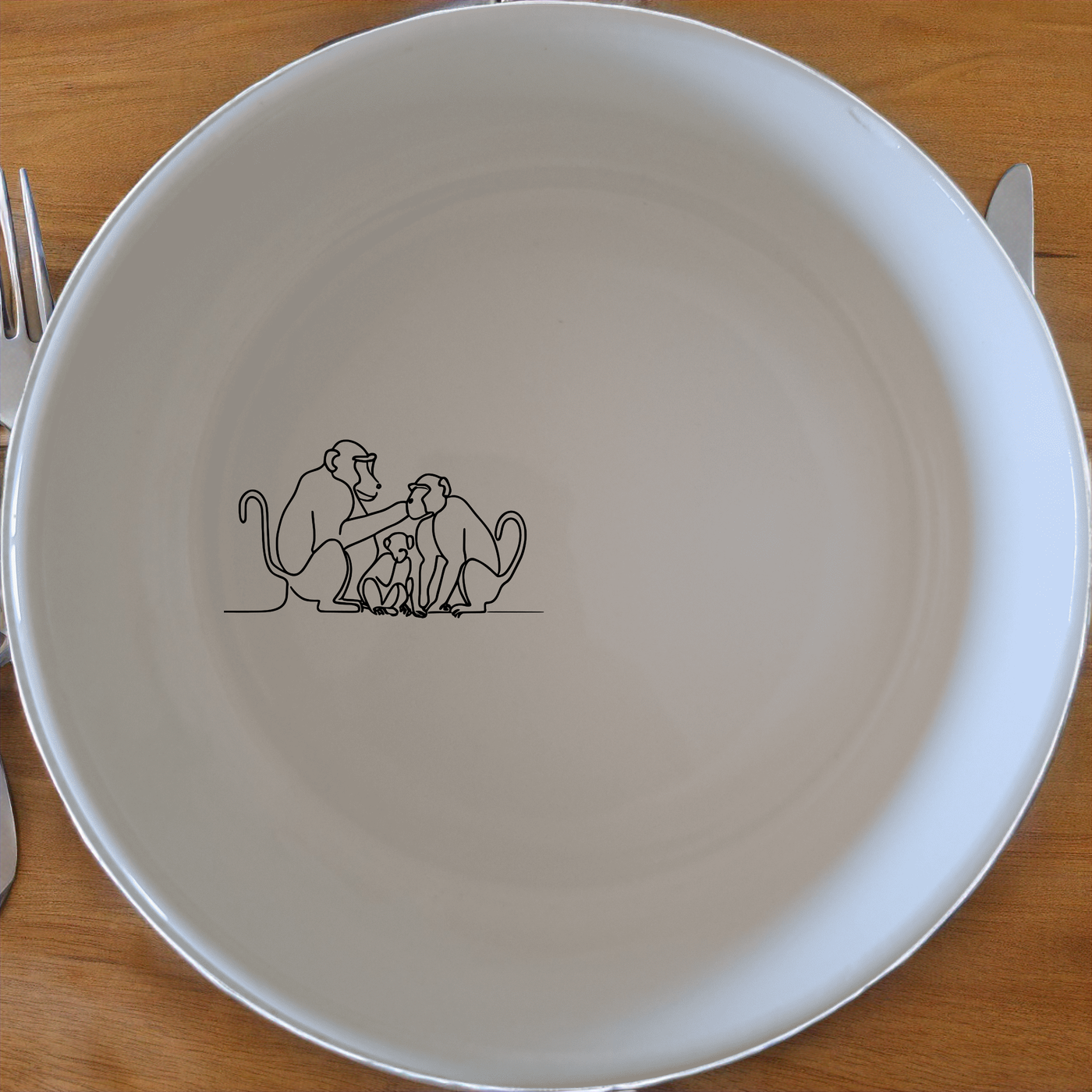Baboon Troop Social Grooming Scene Bowl Set of 4 - Range 3 offers a unique and stylish addition to your dining collection.